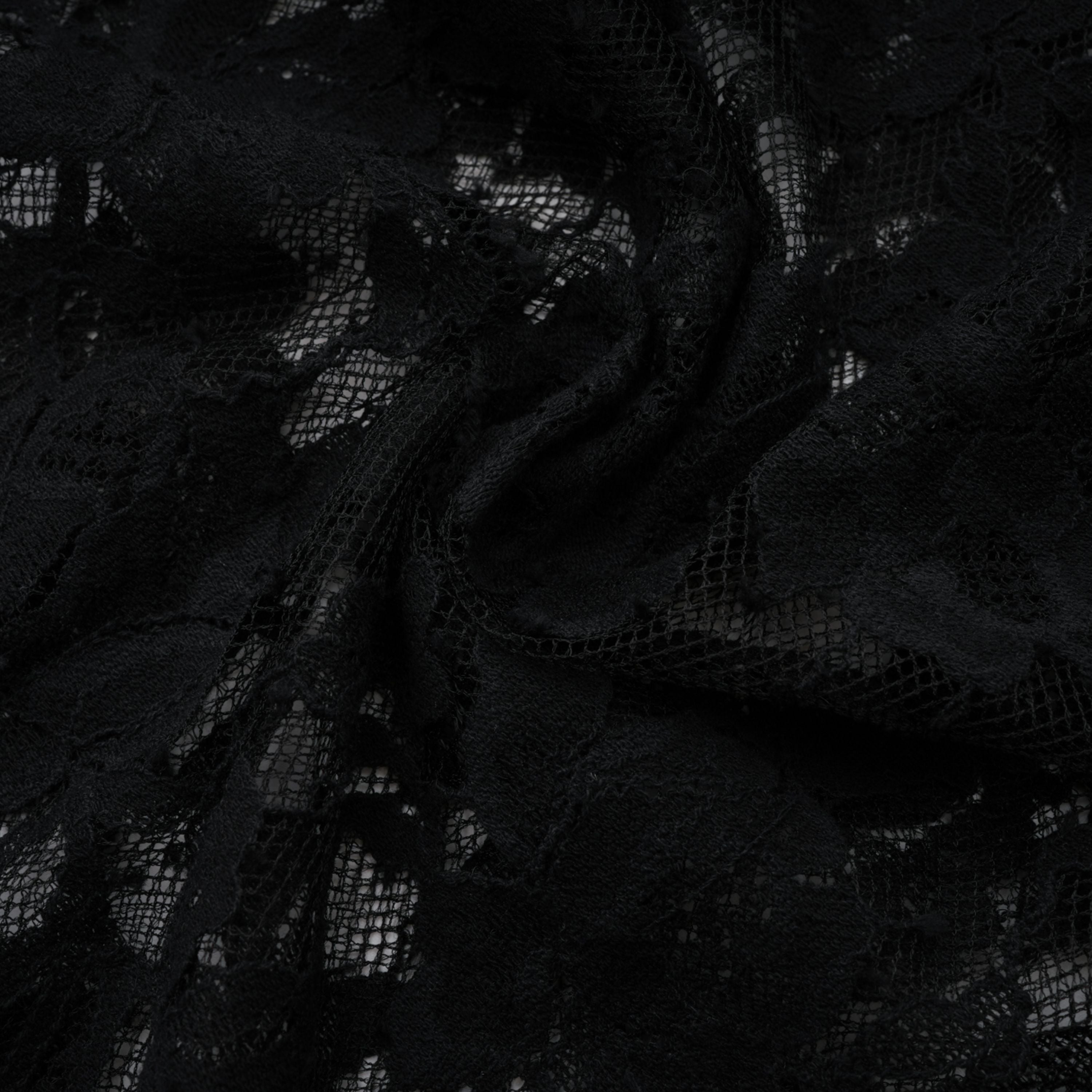 Olesya Black Semi Sheer Lace Maxi Dress (Final Sale-US Only)