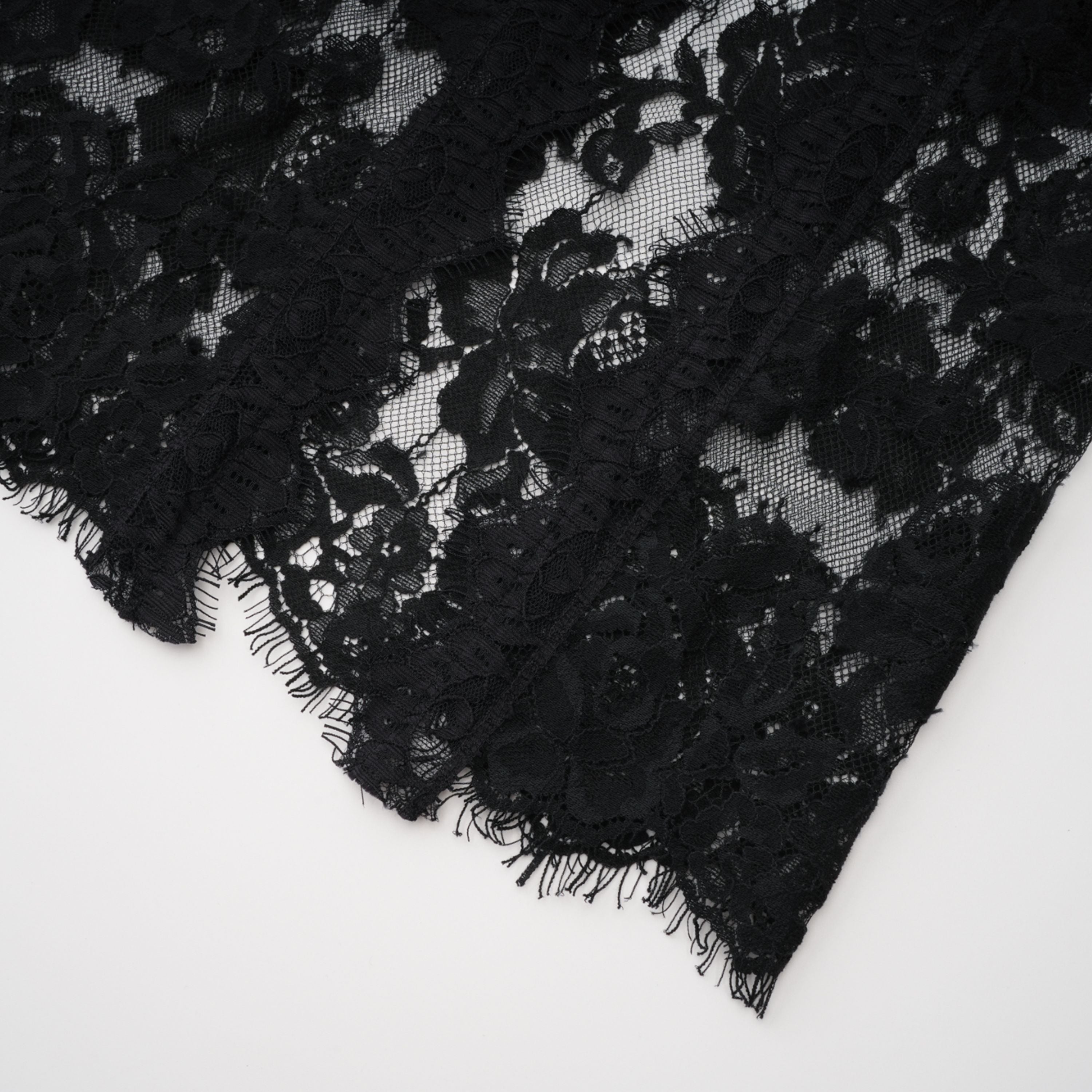 Olesya Black Semi Sheer Lace Maxi Dress (Final Sale-US Only)
