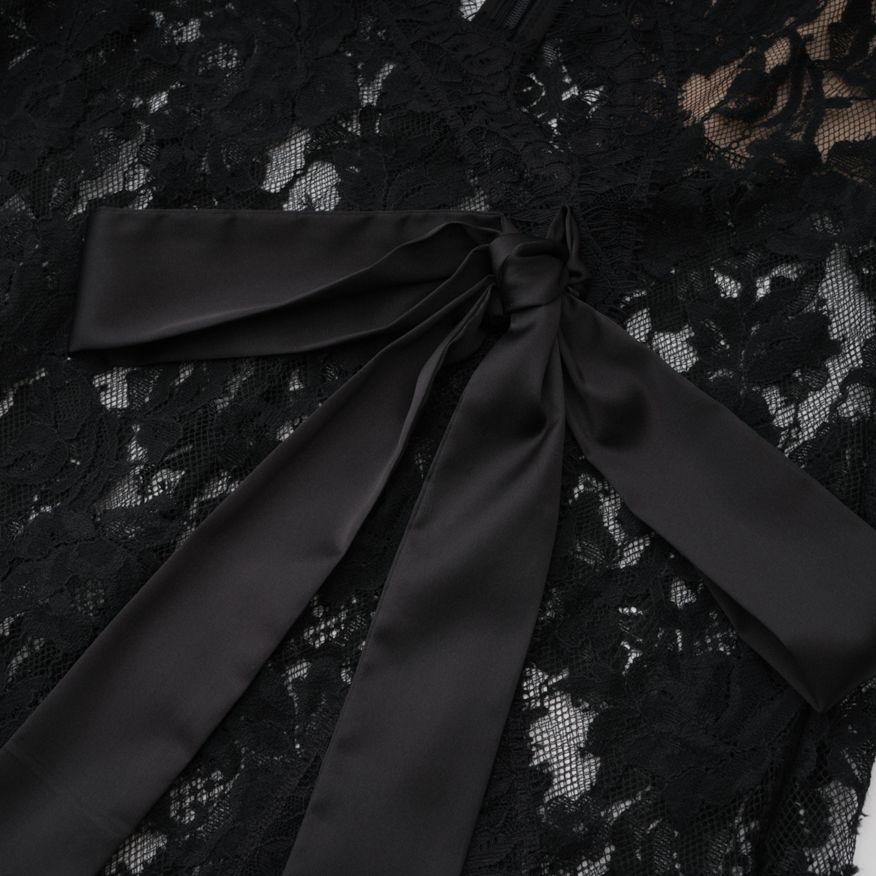 Olesya Black Semi Sheer Lace Maxi Dress (Final Sale)