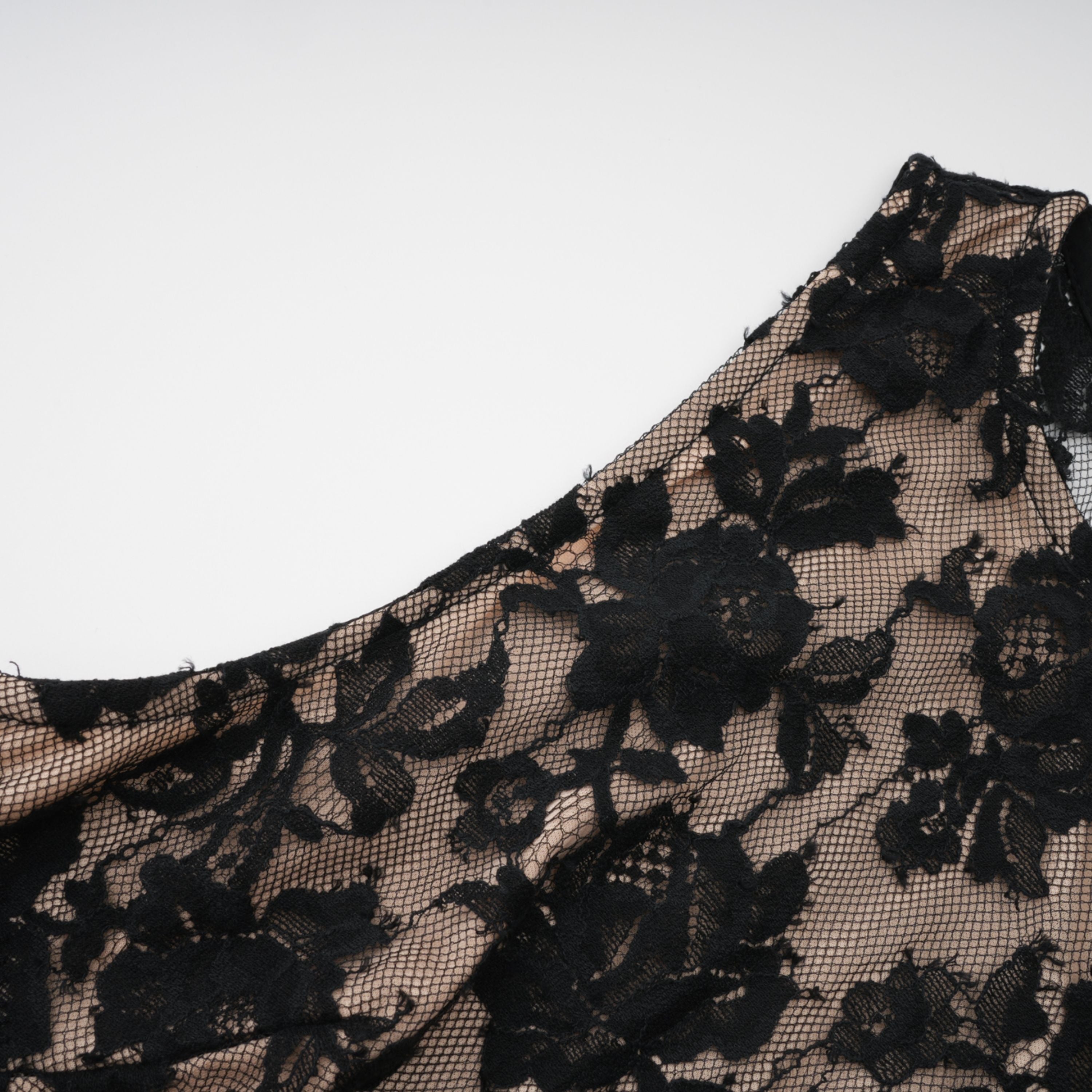 Olesya Black Semi Sheer Lace Maxi Dress (Final Sale)