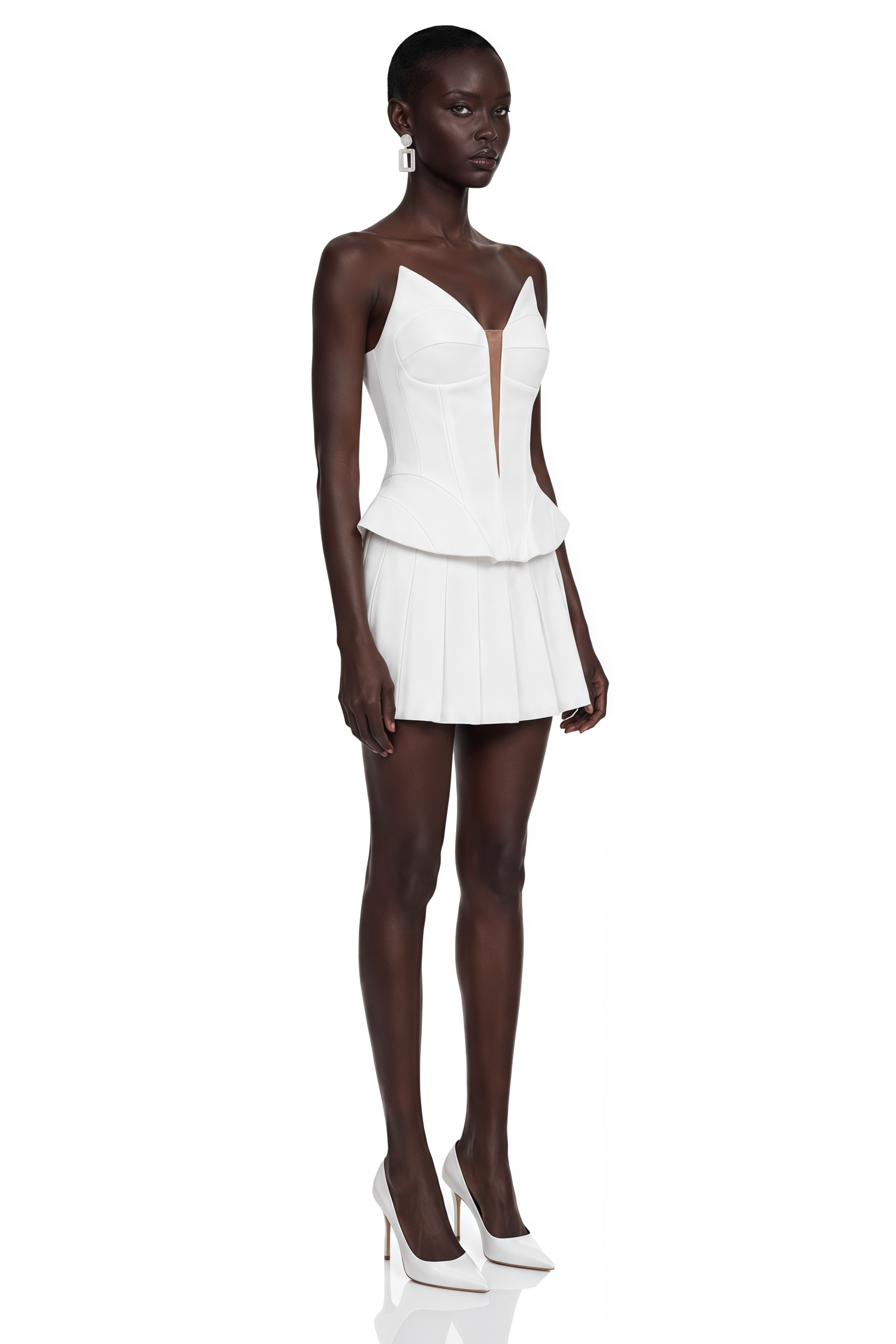Ophelia White Sculpted Corset Top