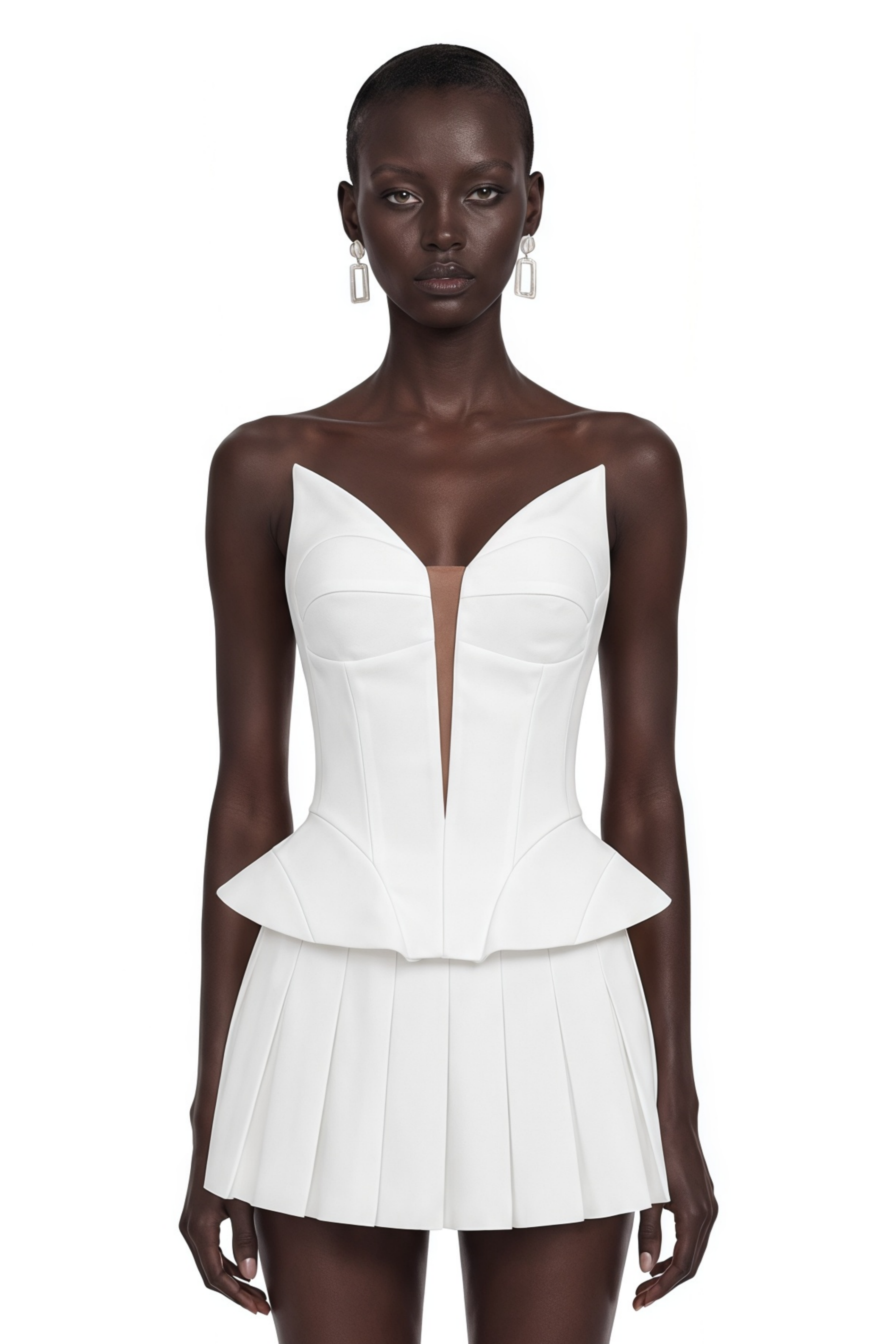 Ophelia White Sculpted Corset Top