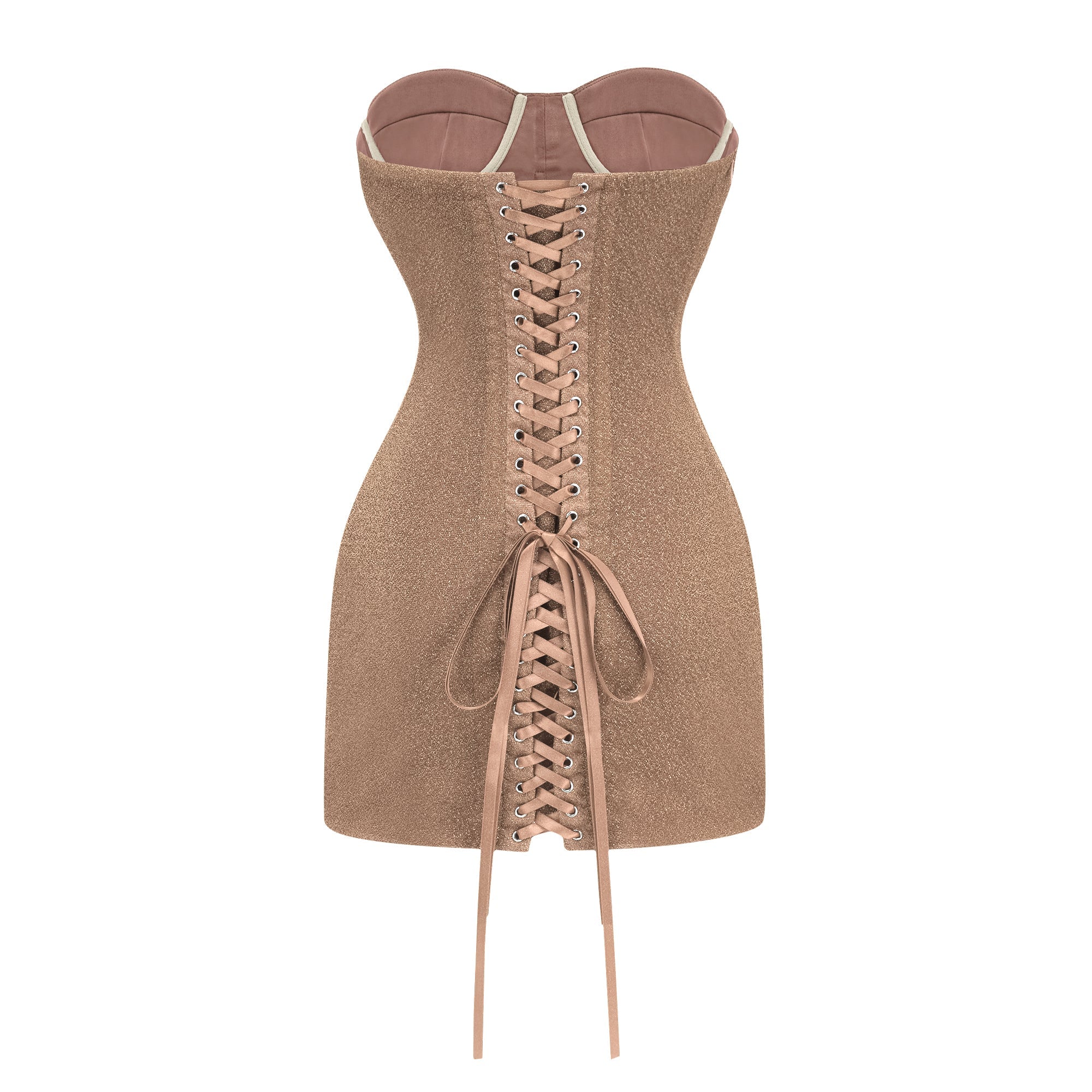 Orabelle Bronze Brilliance Drop Shiny Dress (Final Sale)