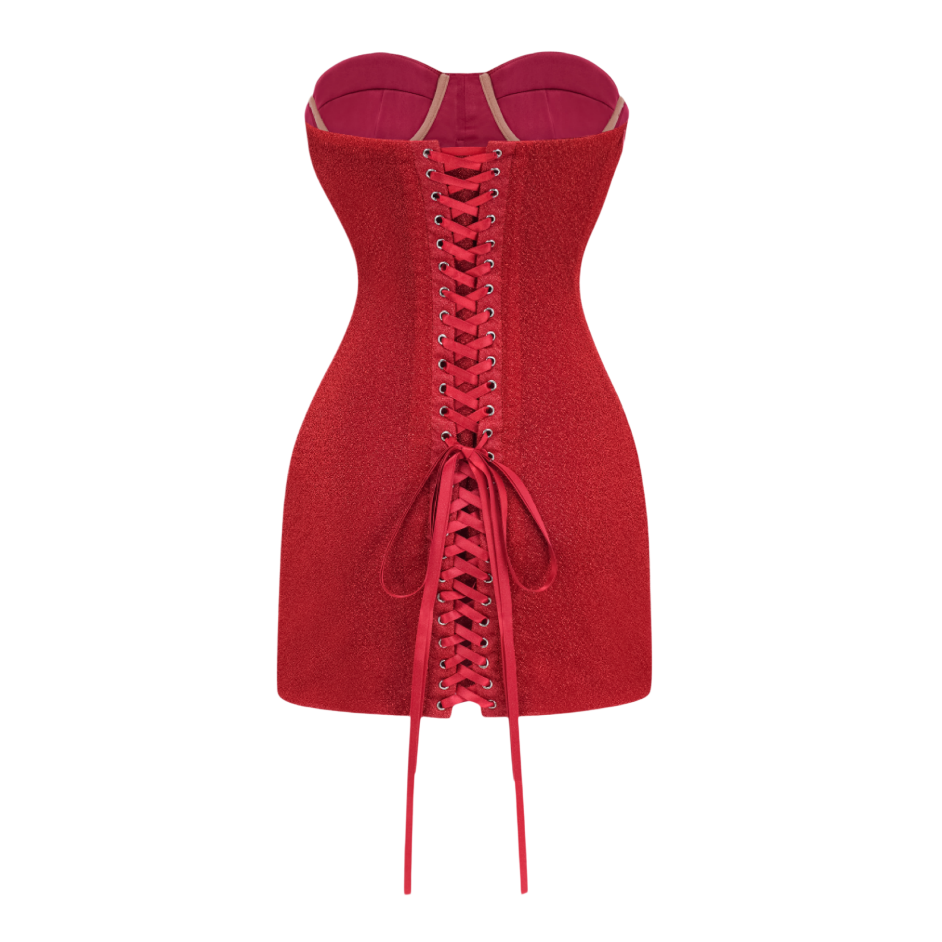 Orabelle Red Brilliance Drop Shiny Dress (Final Sale-US Only)
