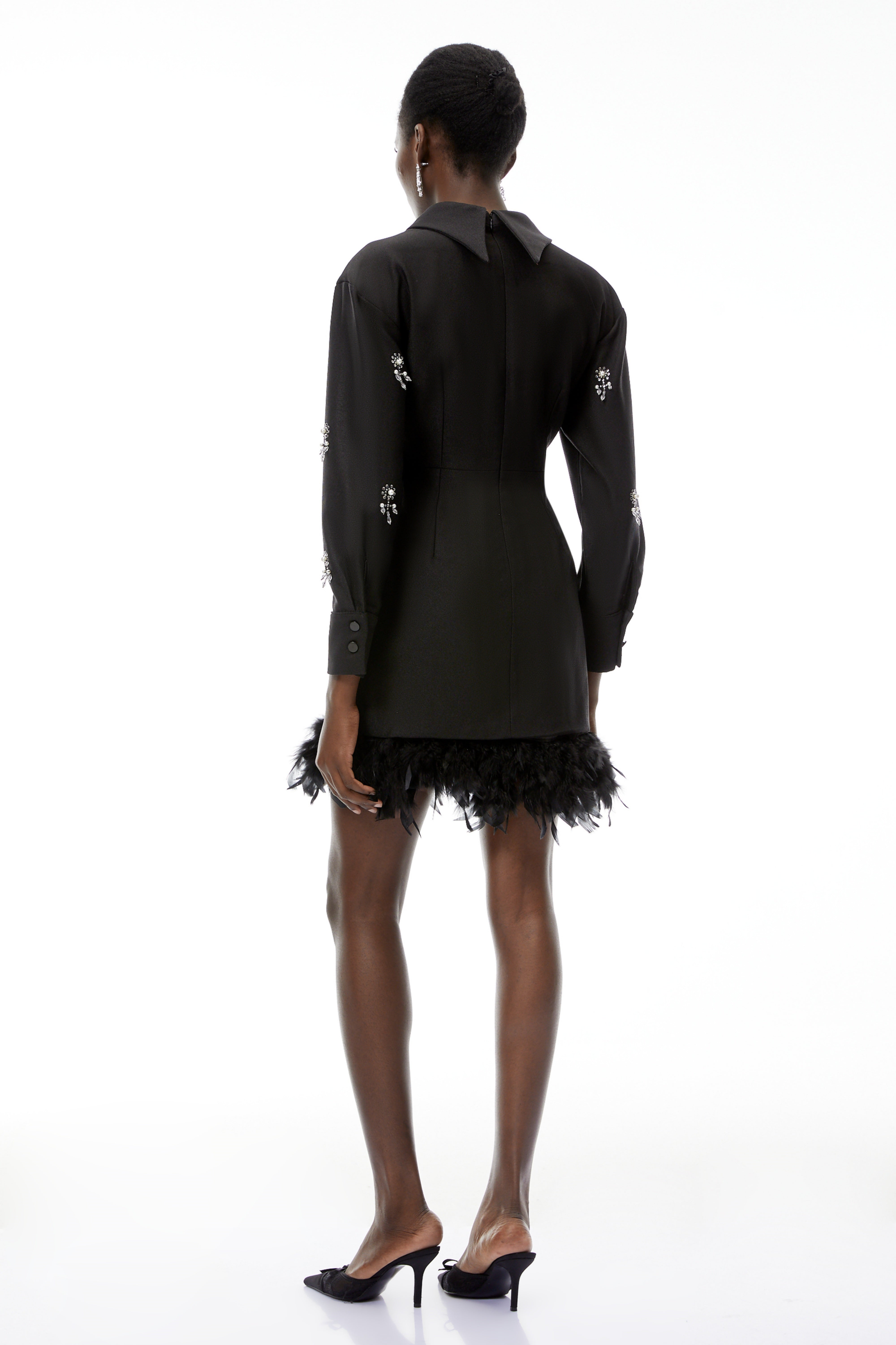 Penelope Black Floral Embellished Mini Dress (Final Sale)