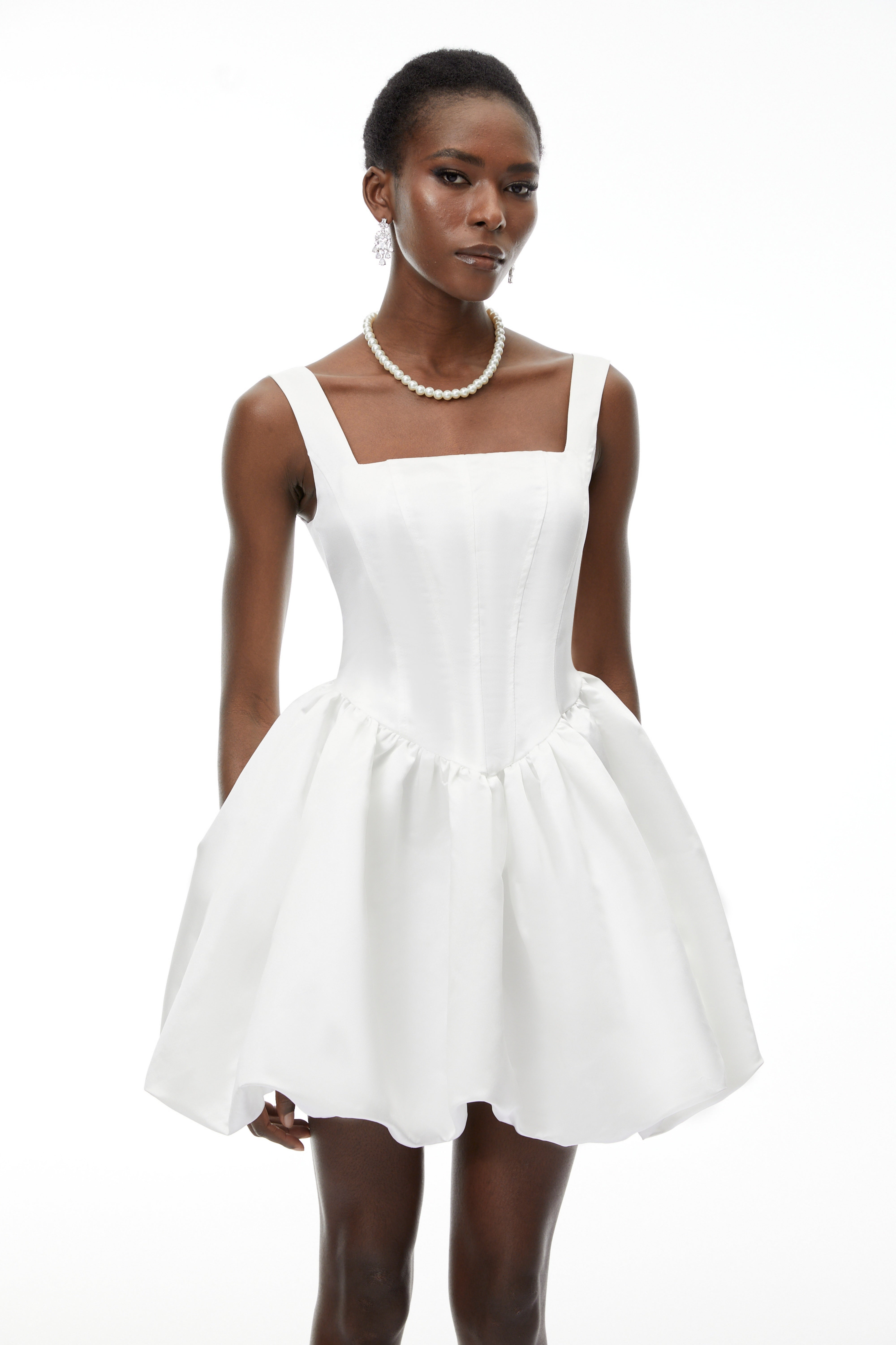 Quitterie White Off Shoulder Mini Dress (Final Sale-US Only)