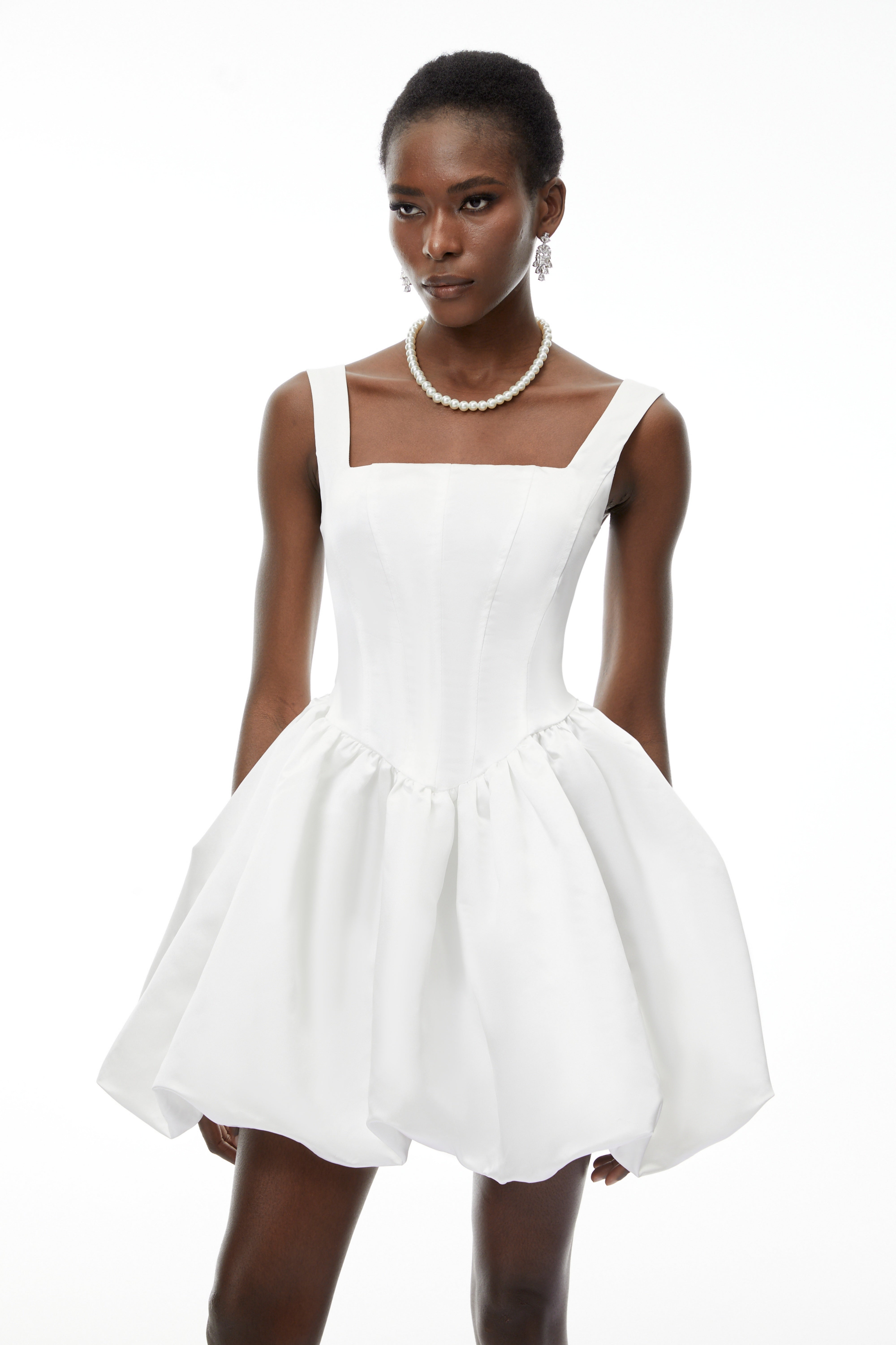 Quitterie White Off Shoulder Mini Dress (Final Sale-US Only)