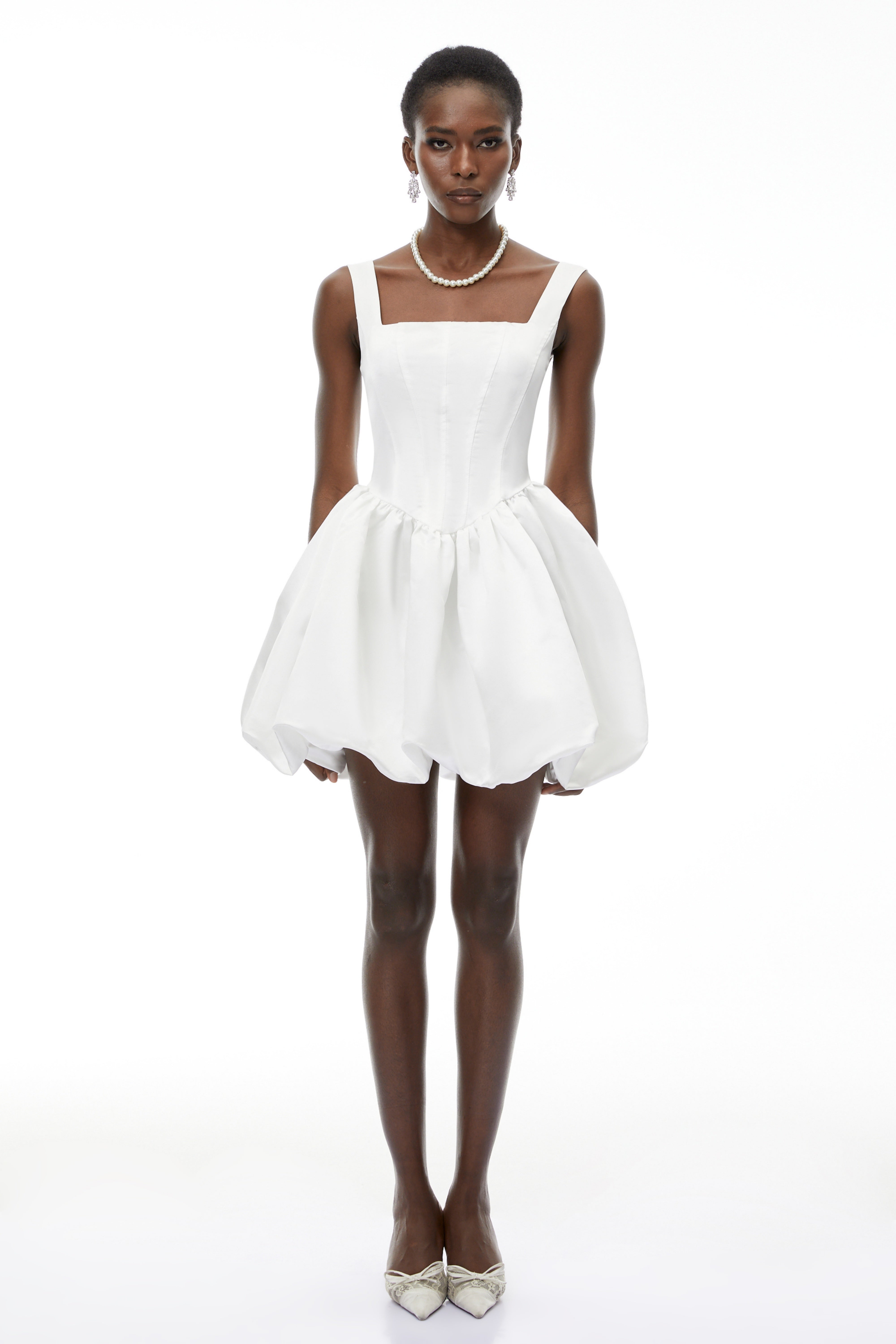 Quitterie White Off Shoulder Mini Dress (Final Sale-US Only)