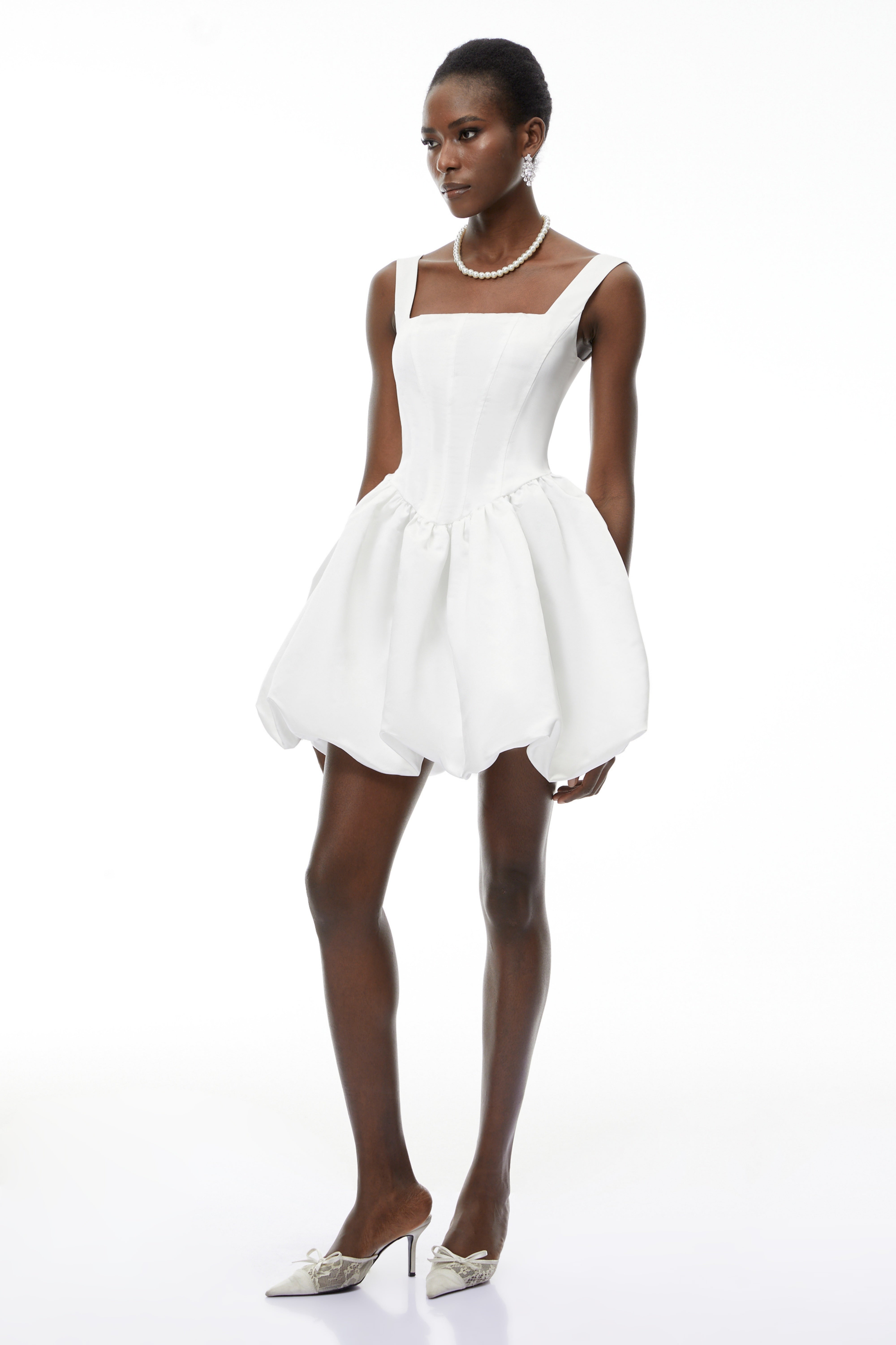 Quitterie White Off Shoulder Mini Dress (Final Sale-US Only)