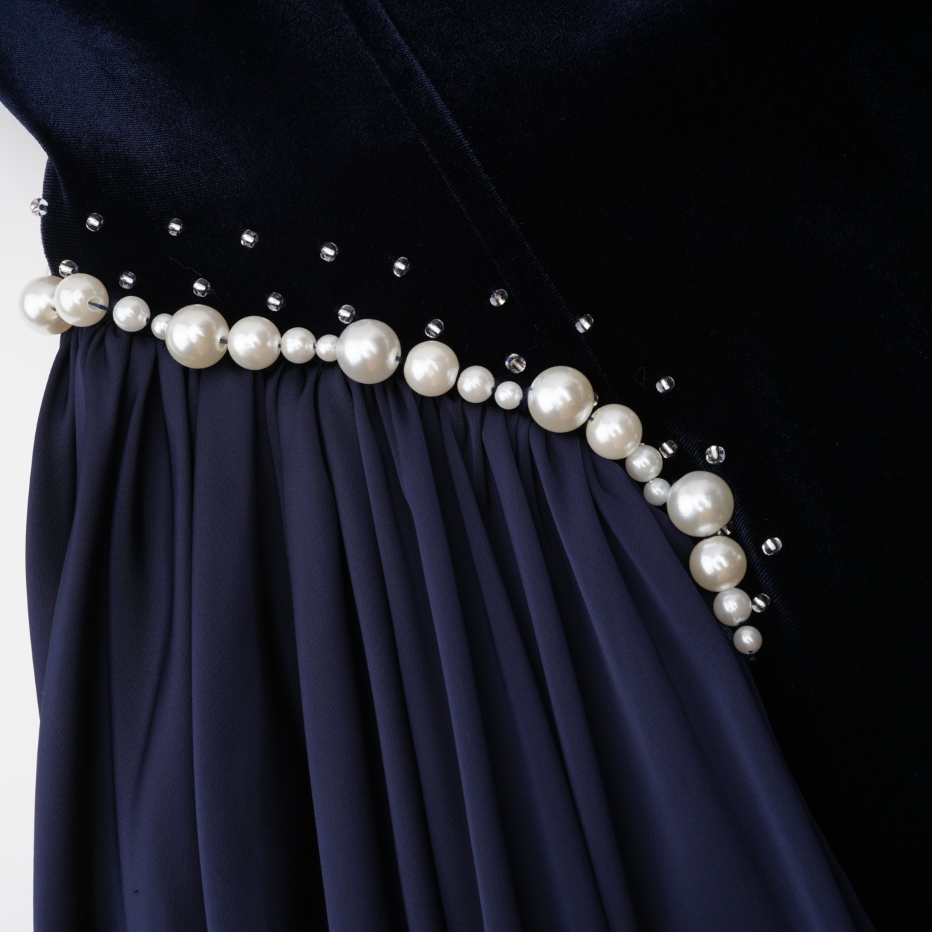 Raffaella Sapphire Pearl Trim Maxi Gown (Final Sale-US Only)