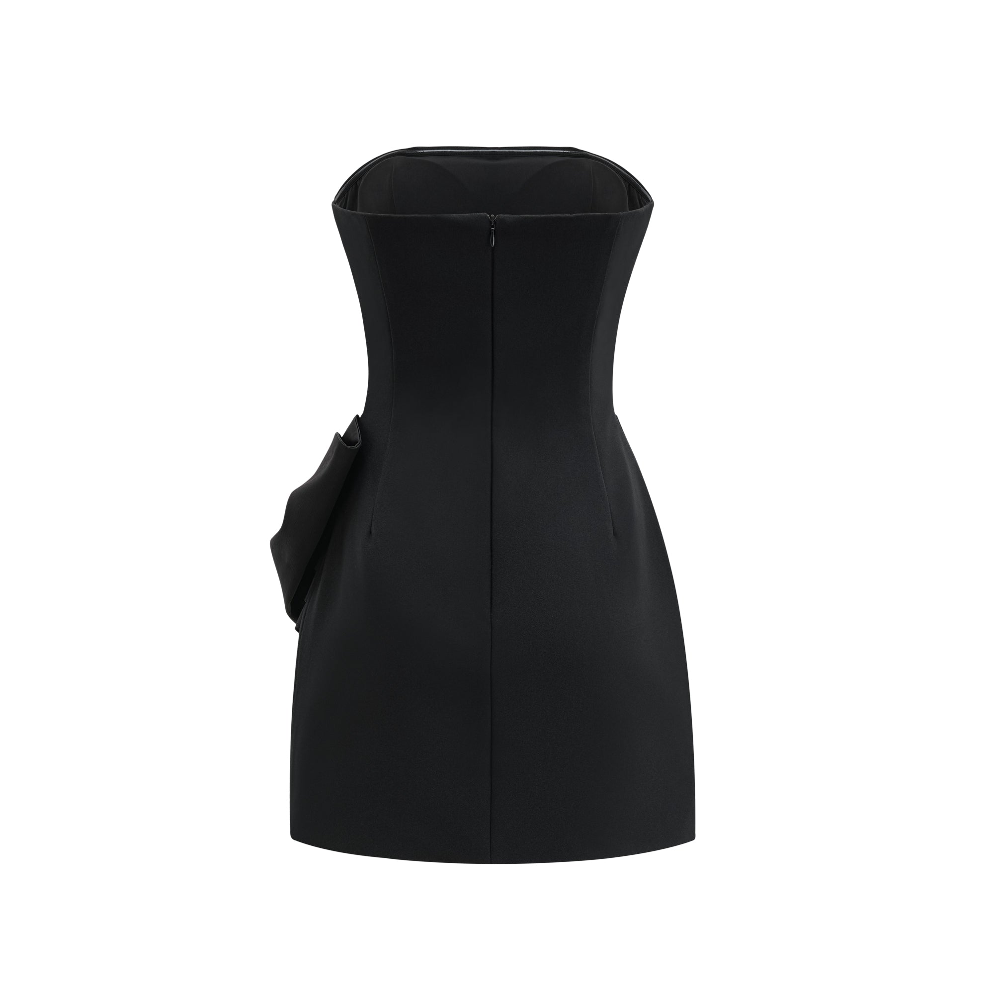 Lanetta Bowknot Asymmetrical Dress in Black