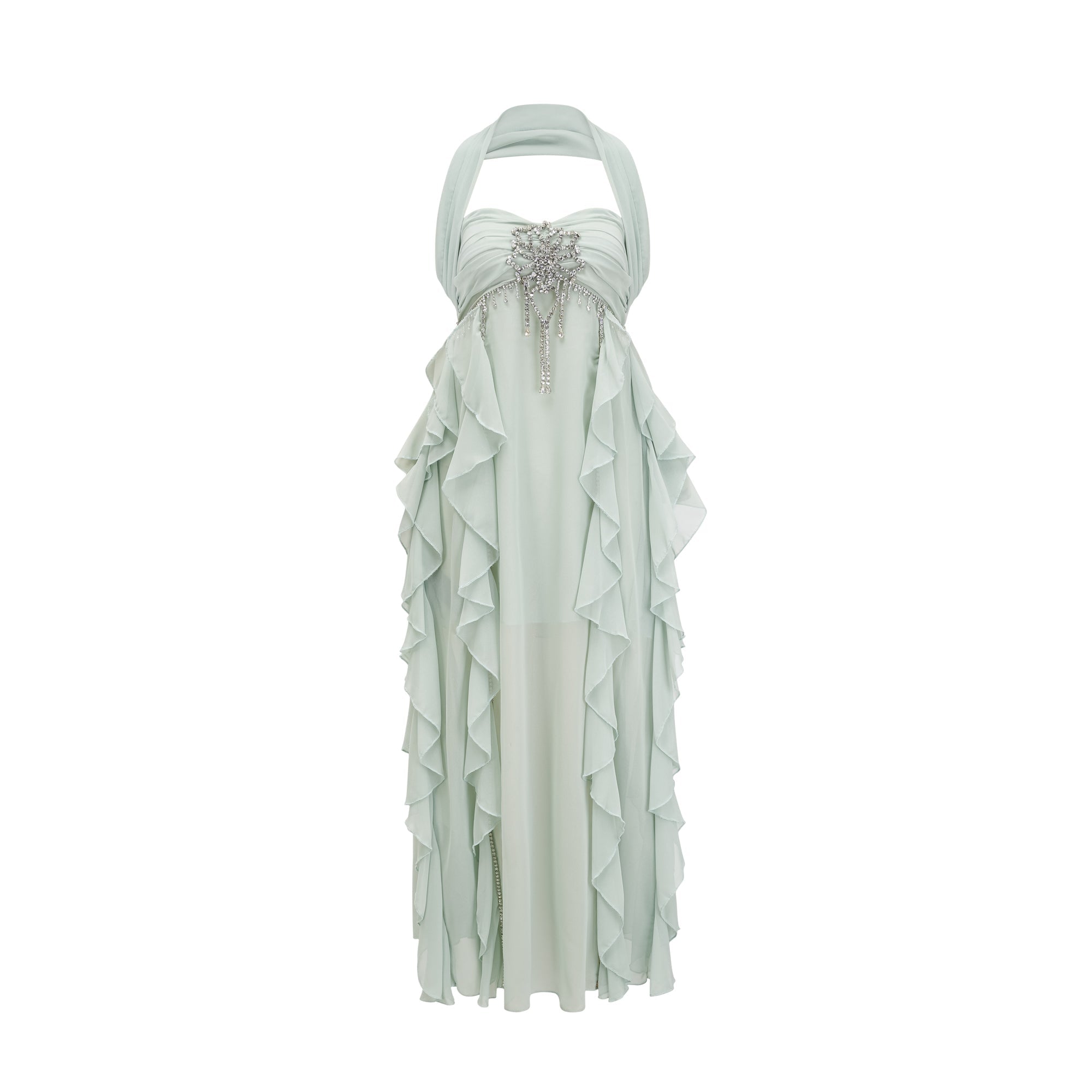 Salilah embellished ruffled midi dress(Final Sale)