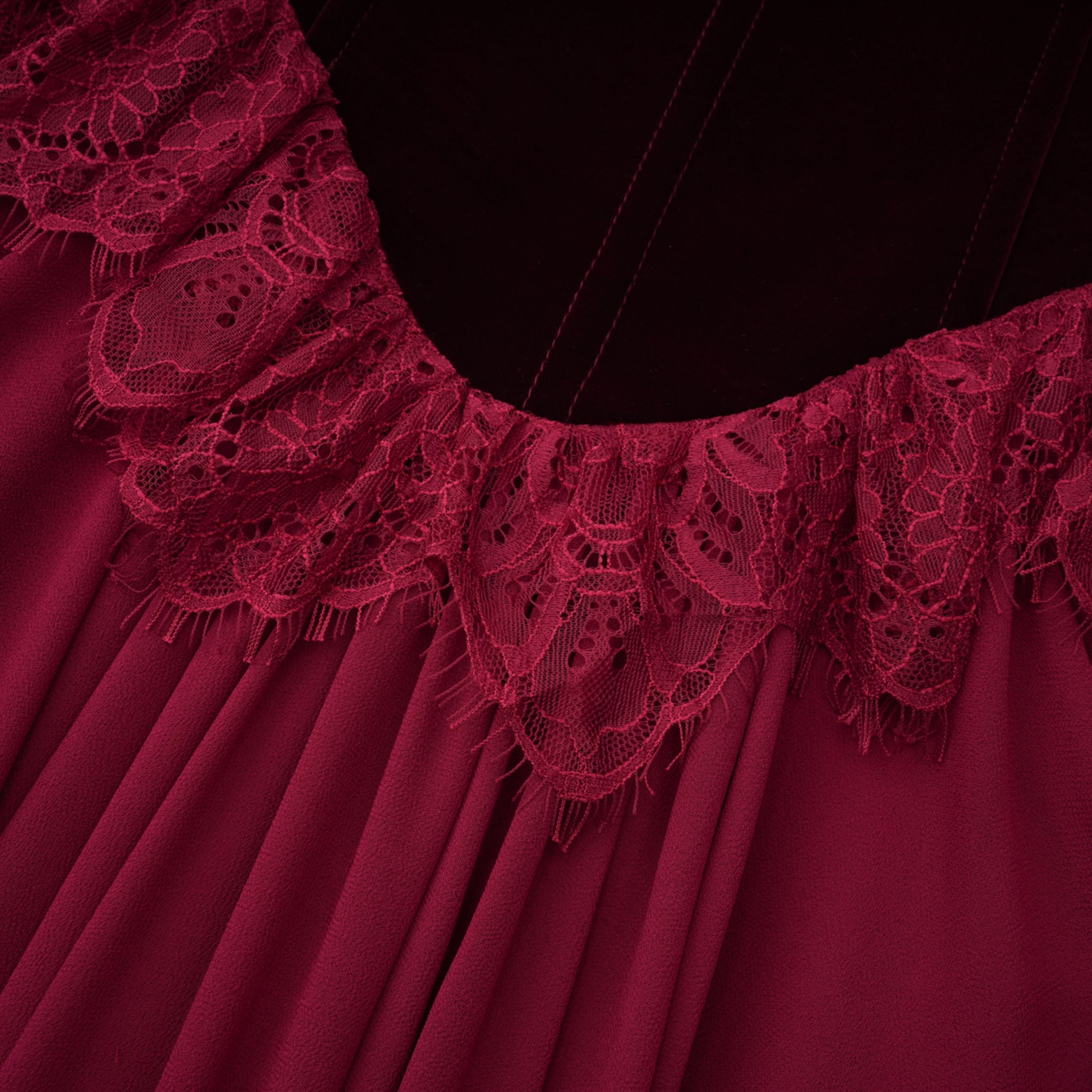 Seraphina Red Floral Lace Maxi Dress with Cape (Final Sale-US Only)