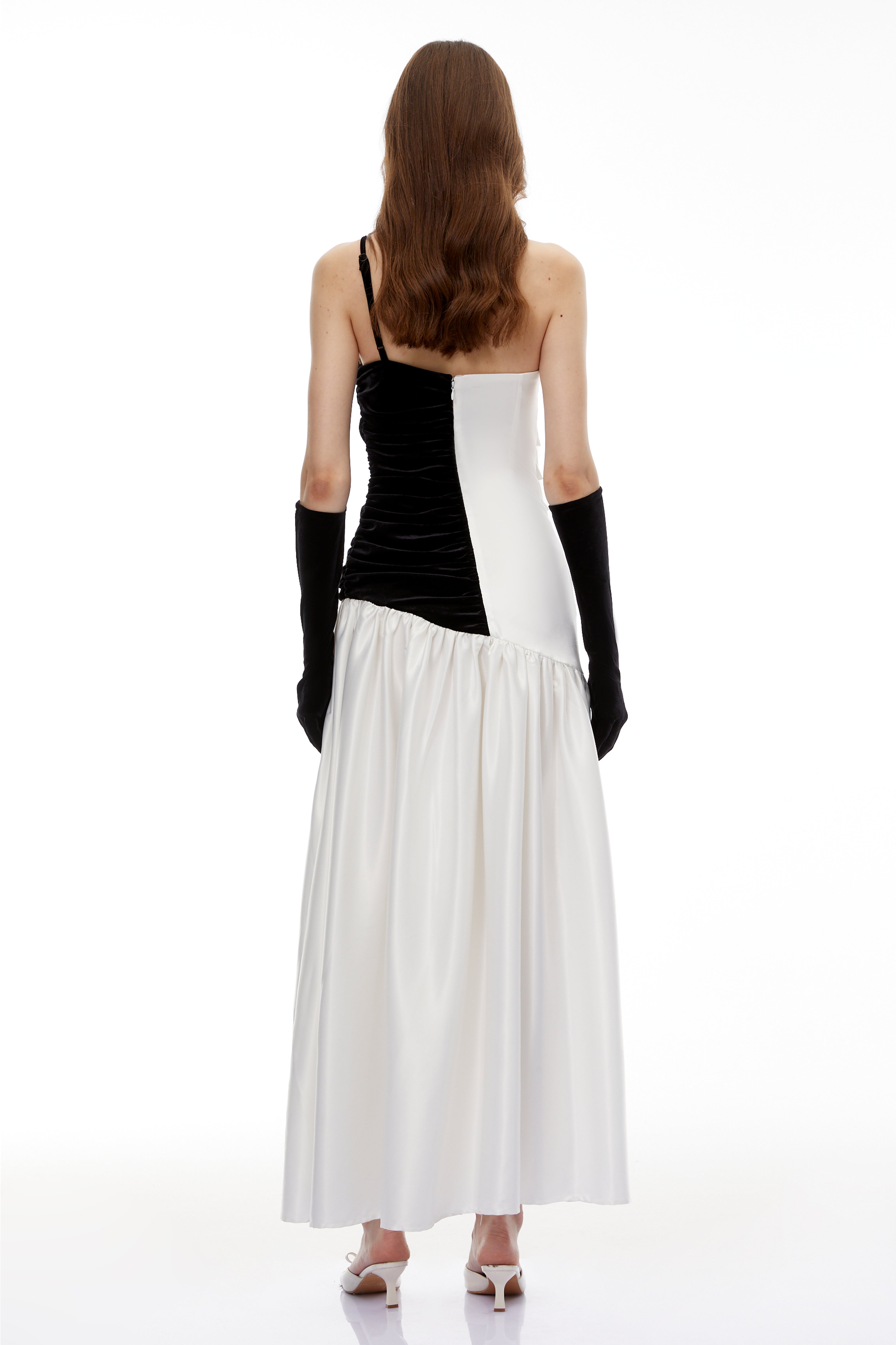 Sibylla White Twist Front Pleated Maxi Dress (Final Sale)