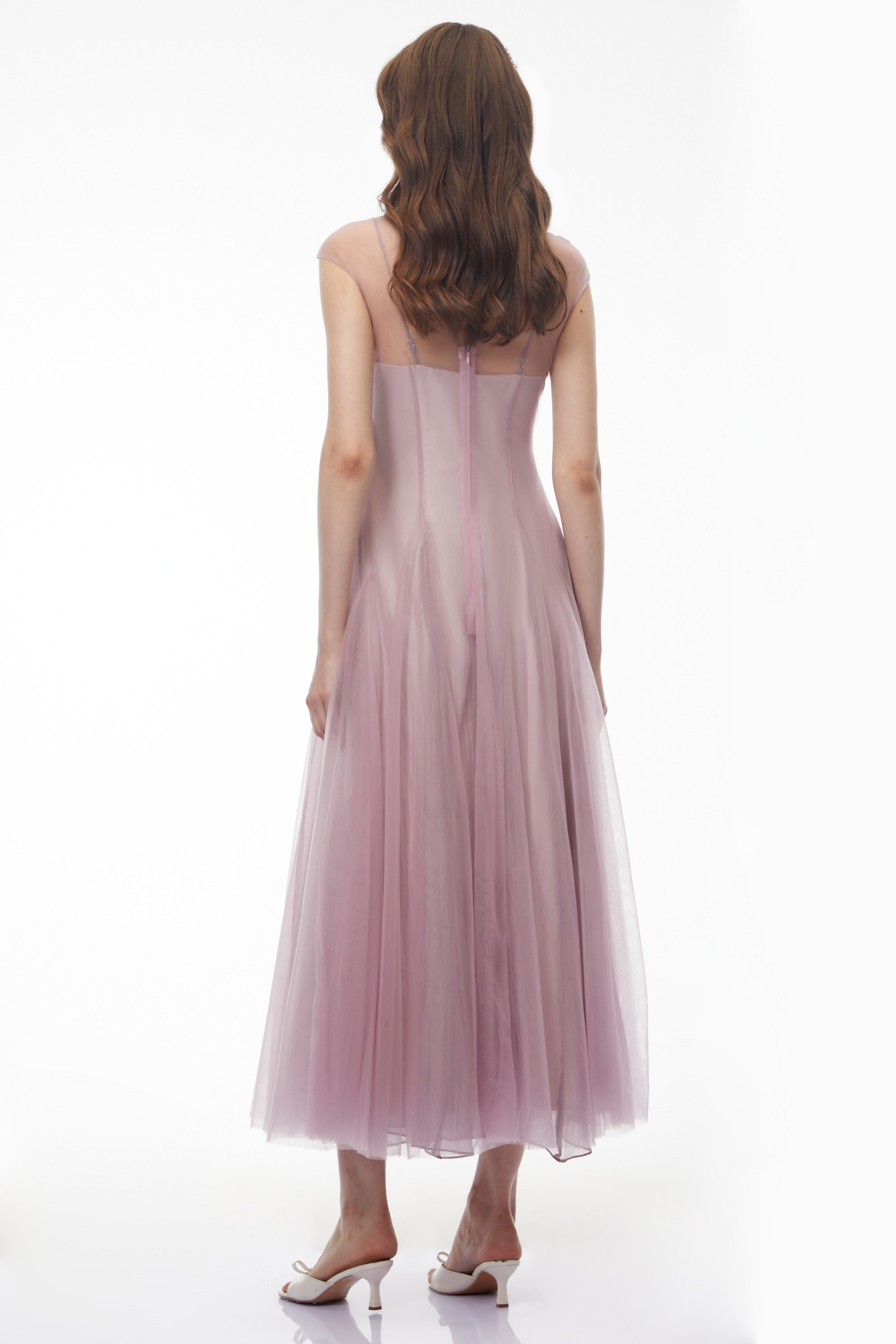 Simin Purple Semi-Sheer Tulle Maxi Dress (Final Sale-US Only)