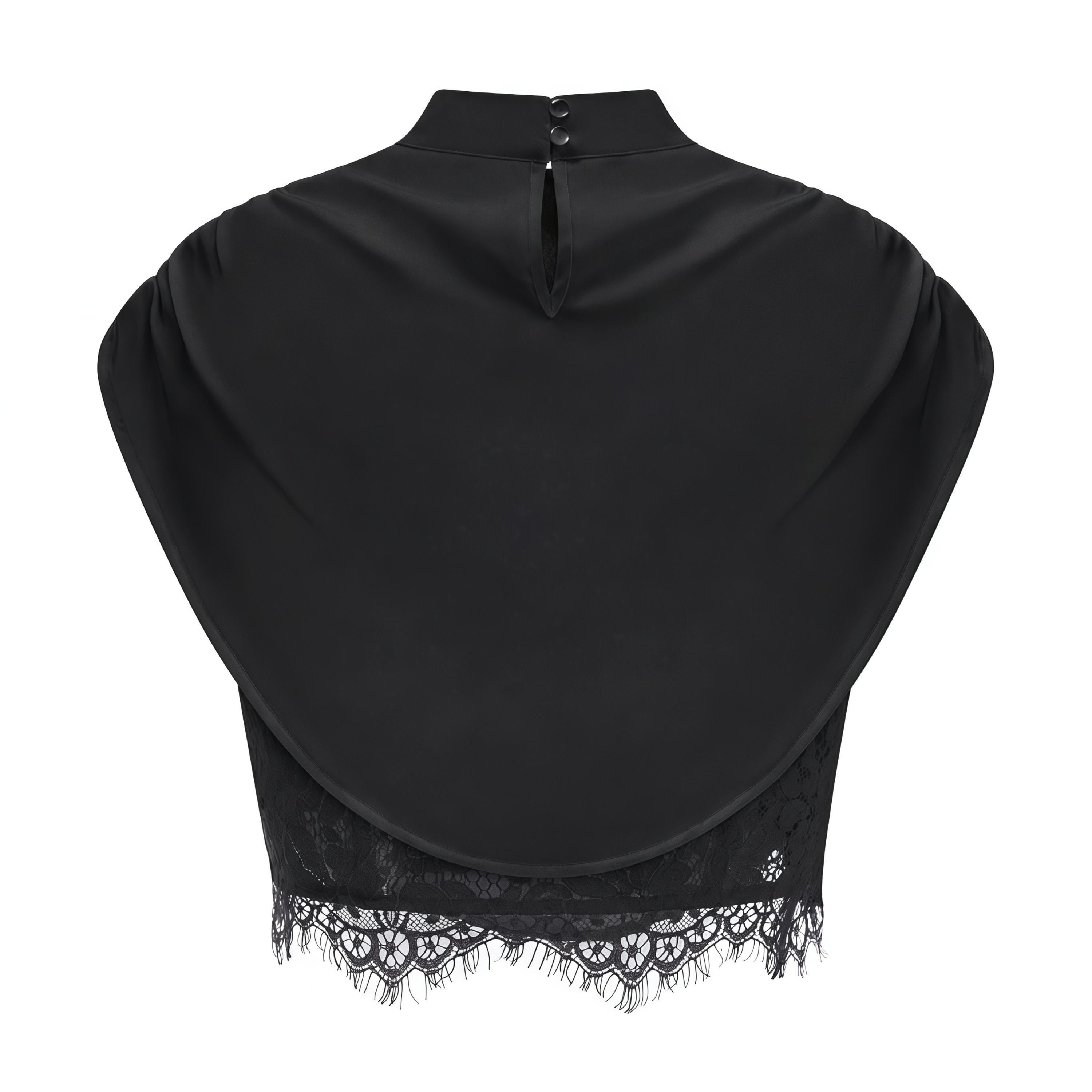Siosi Black Ruched Top & Skirt Set with Lace Trim (Final Sale-US Only)