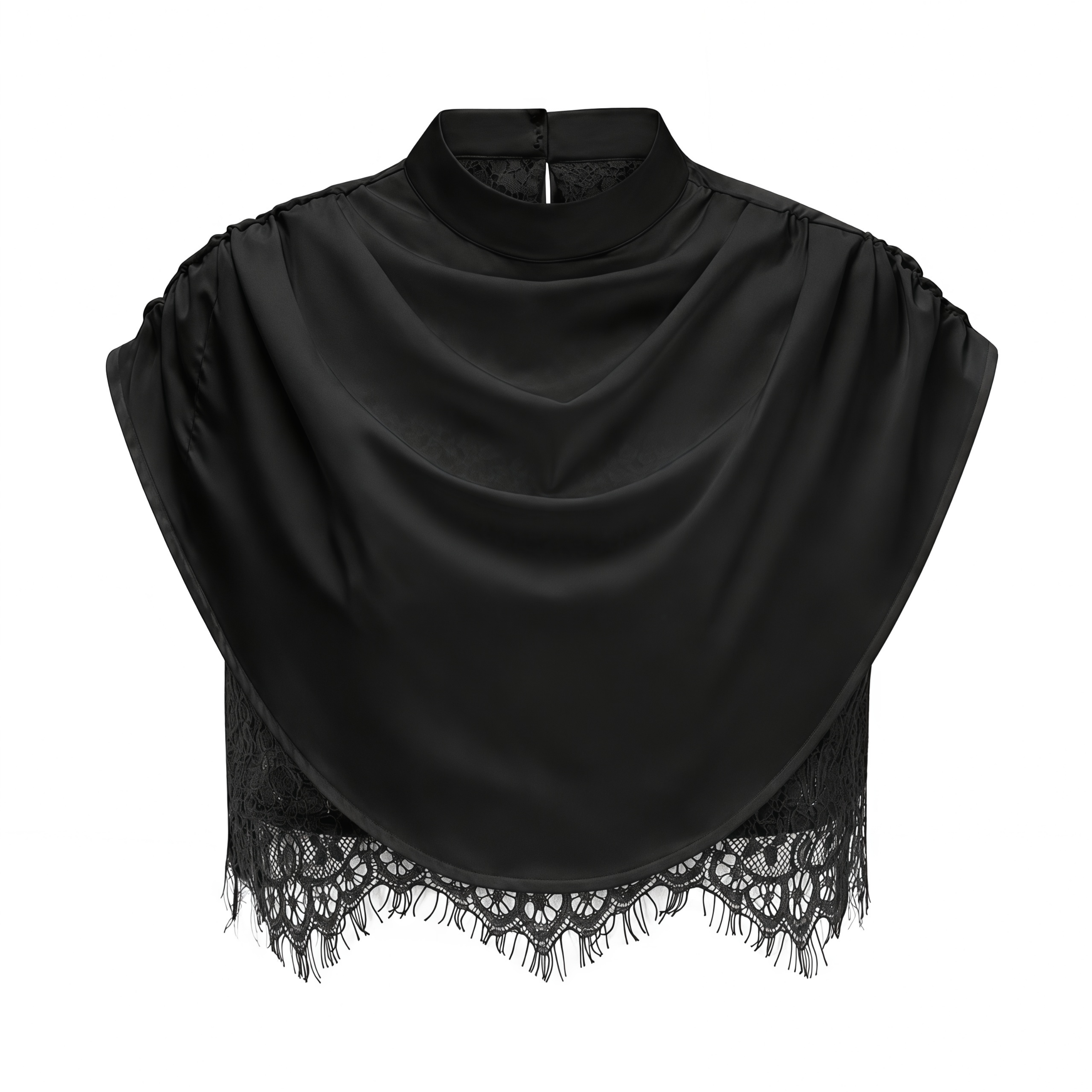 Siosi Black Ruched Top & Skirt Set with Lace Trim (Final Sale-US Only)