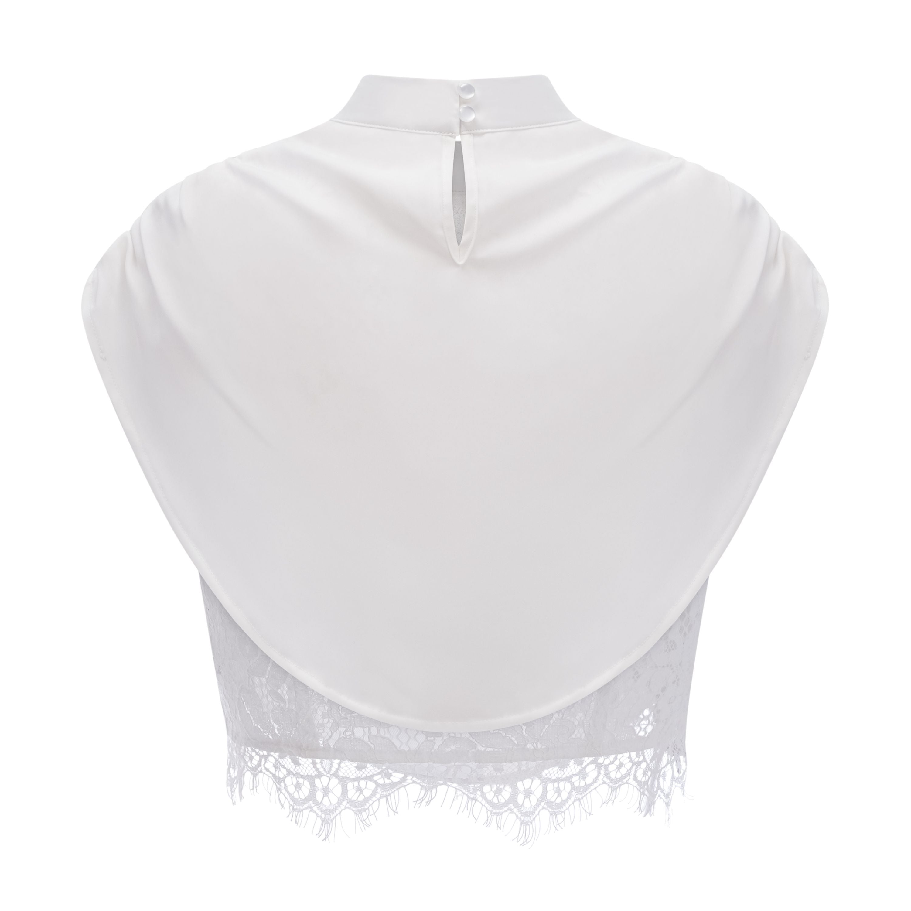 Siosi White Ruched Top & Skirt Set with Lace Trim (Final Sale-US Only)