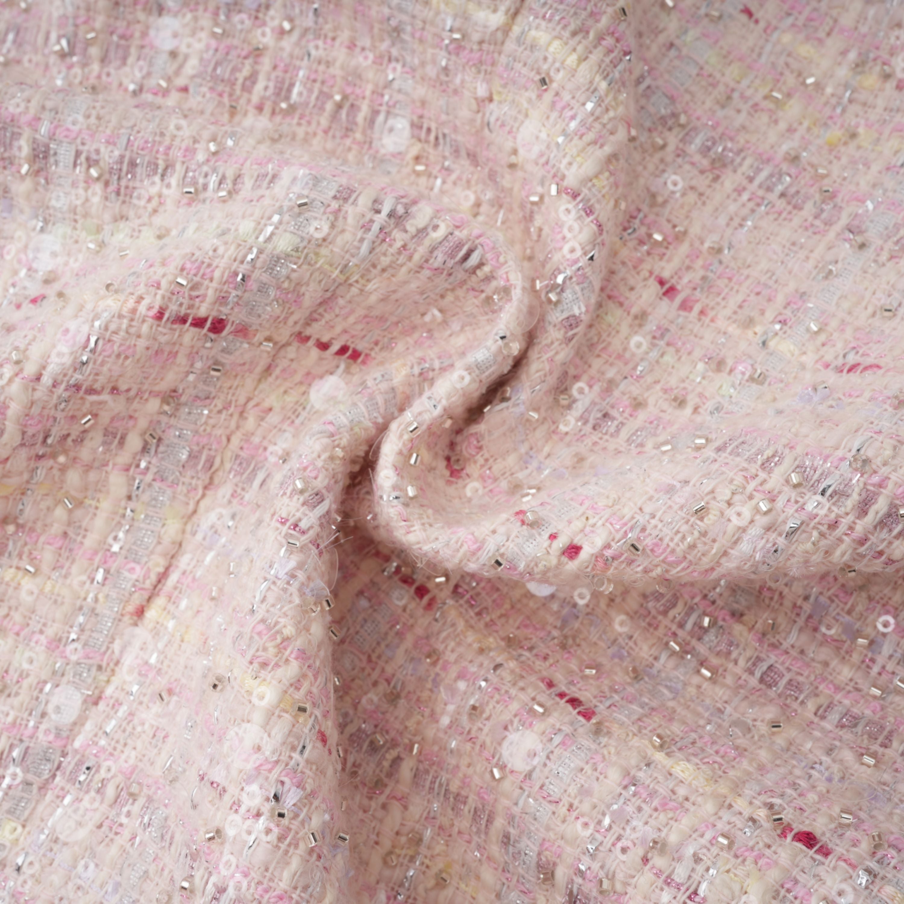 Tahmineh Pink Tweed Pleated Midi Dress (Final Sale-US Only)