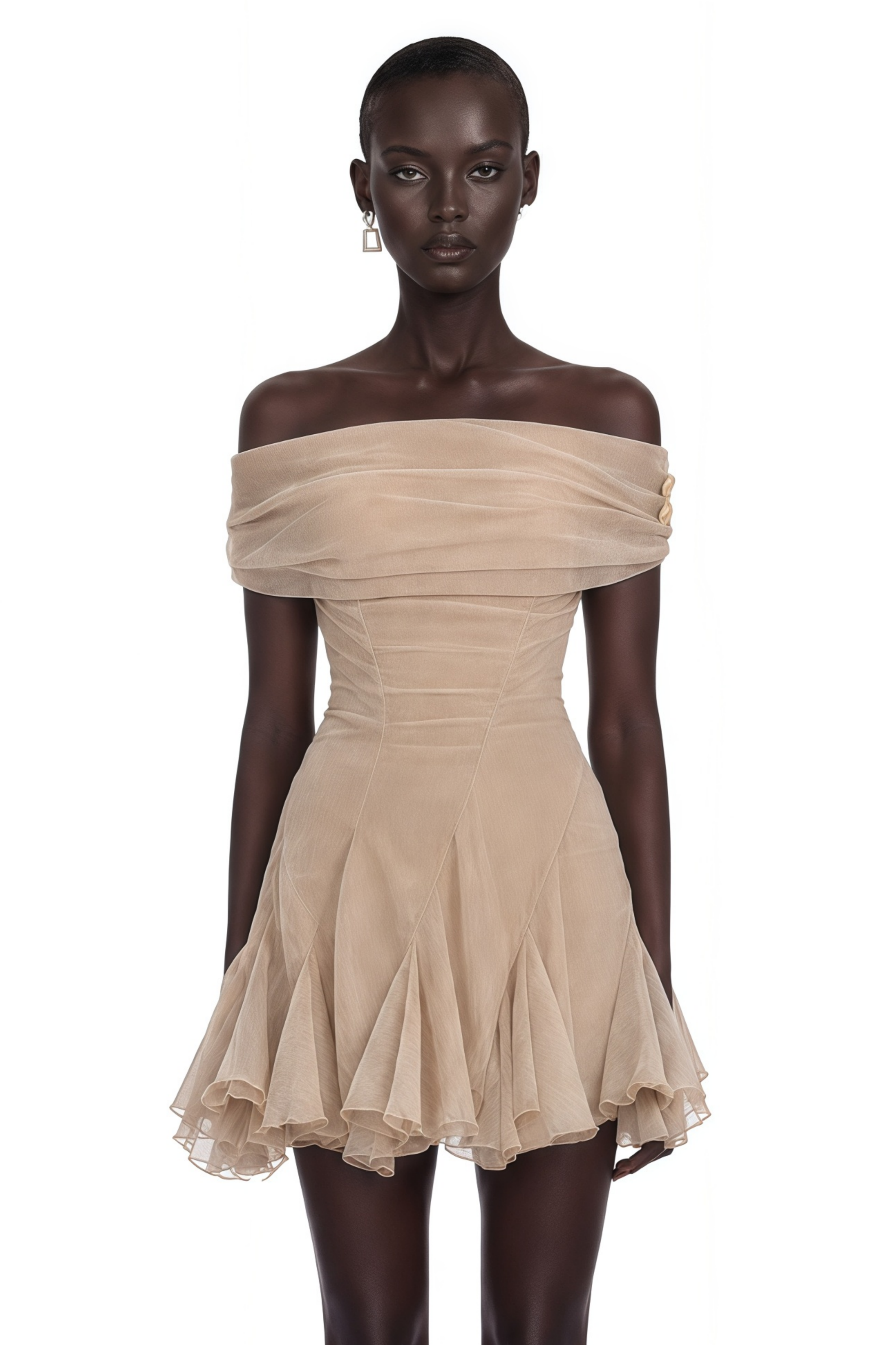 Mini-robe à volants en maille unie Tatiana