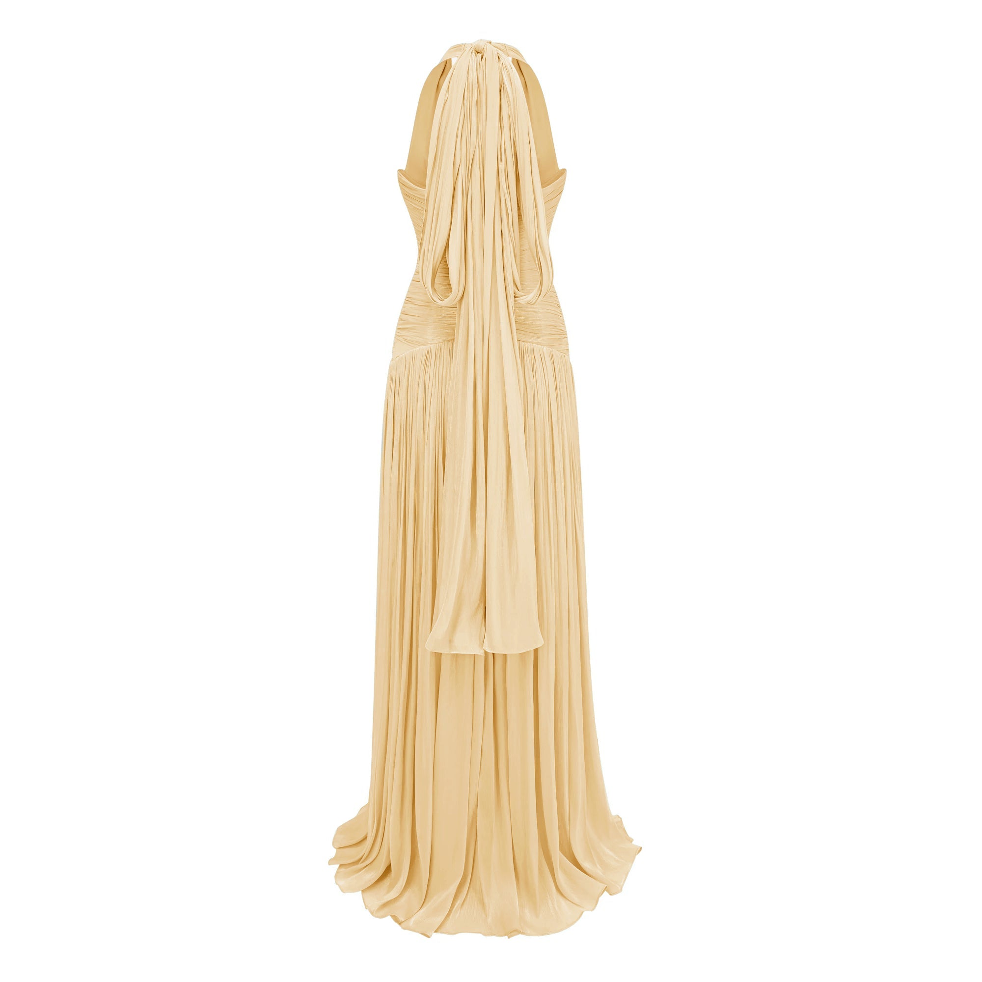 Yellow Gathered Maxi Dress
