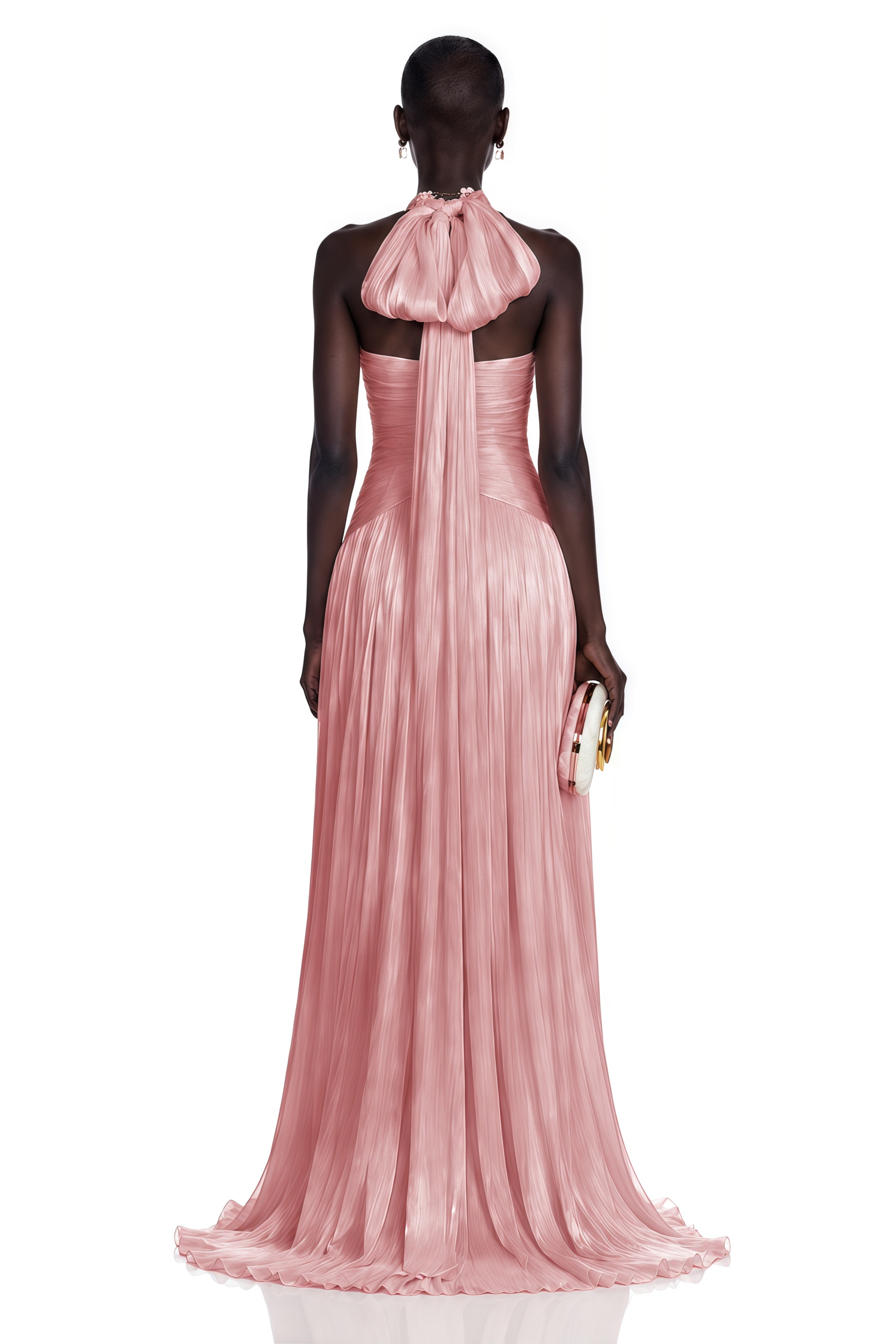 Uranie Pink Gathered Maxi Dress