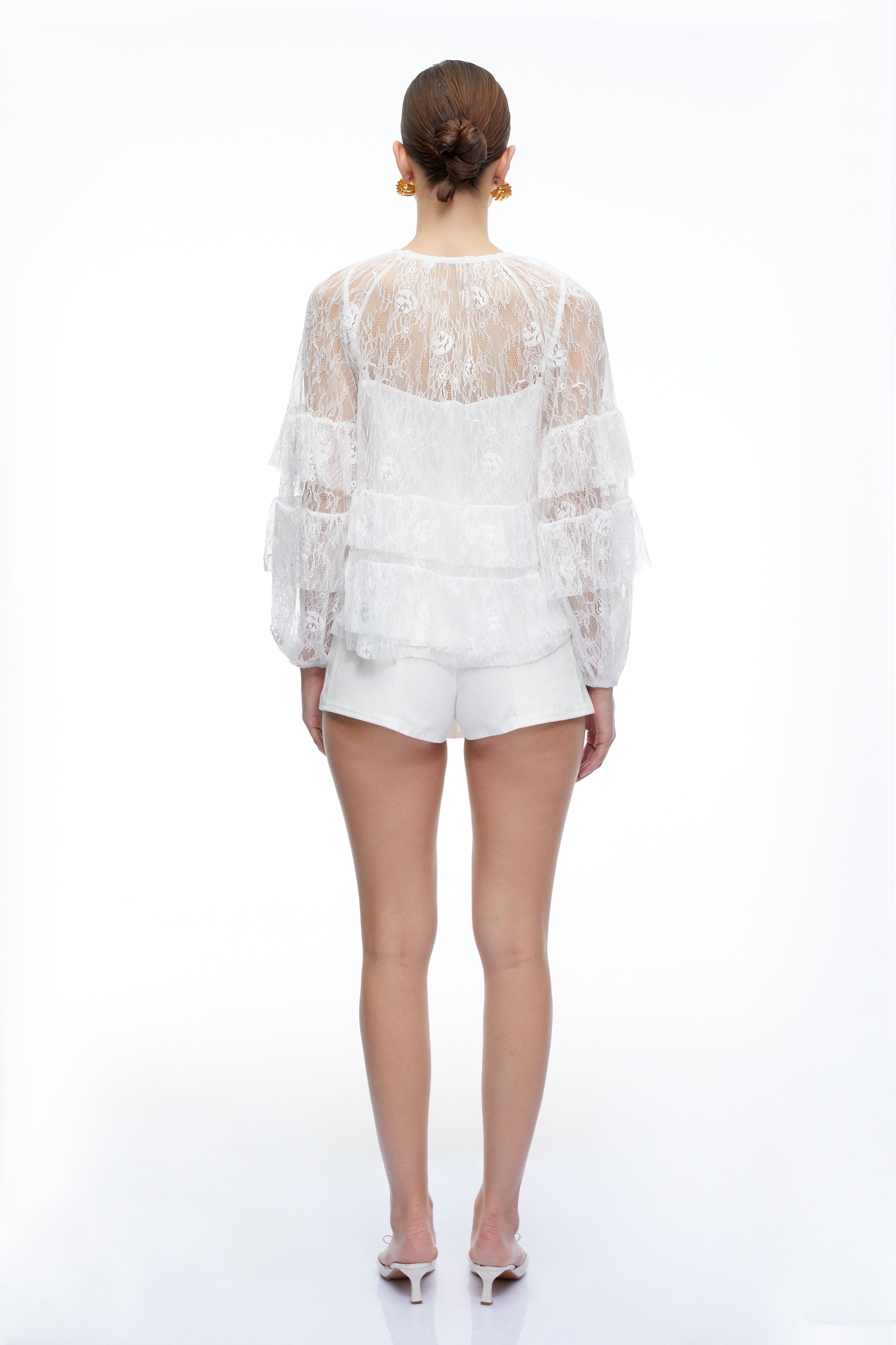 Verena White Lace Long Sleeve Blouse