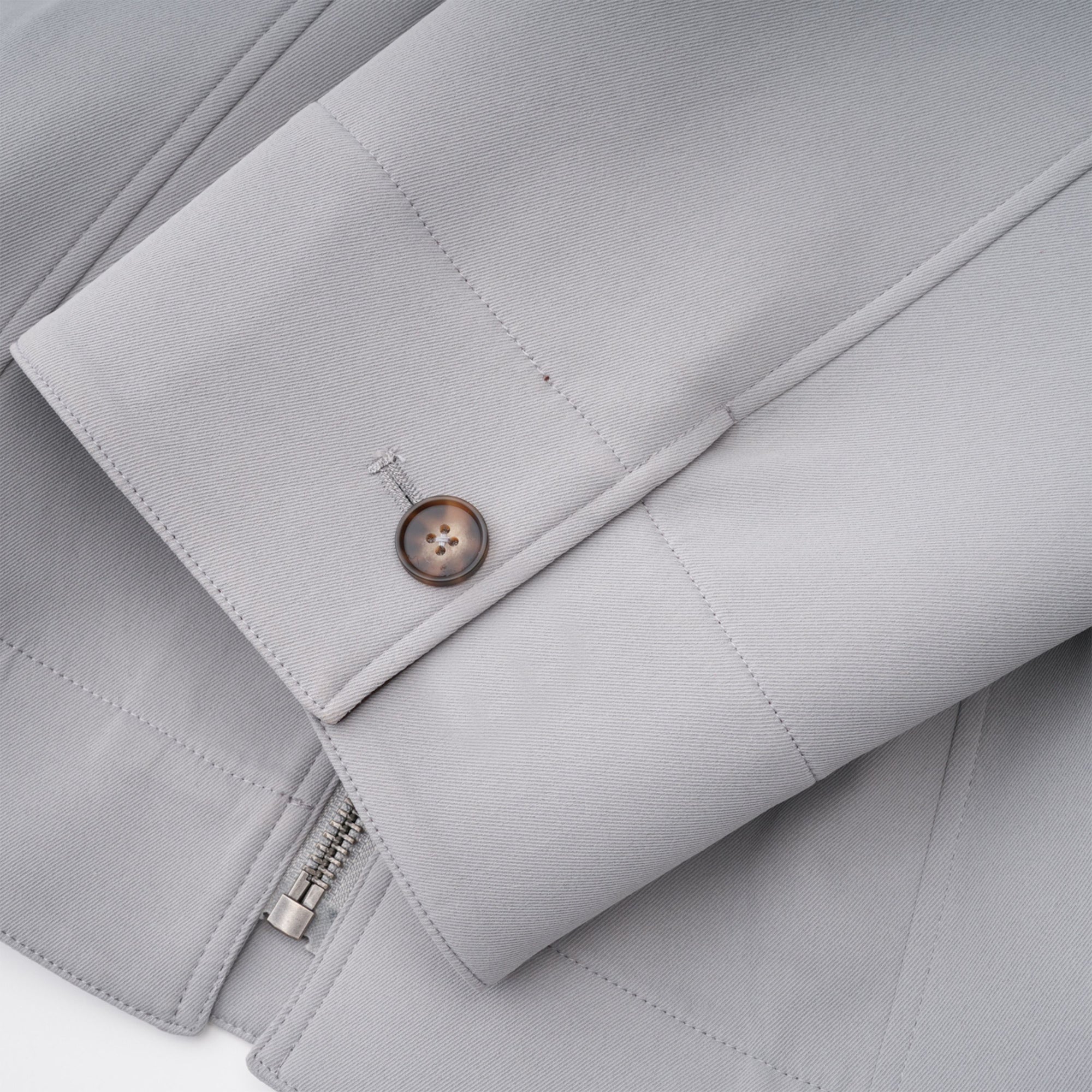 Vilma Grey Leather Collar Hunting Jacket (Final Sale-US Only)