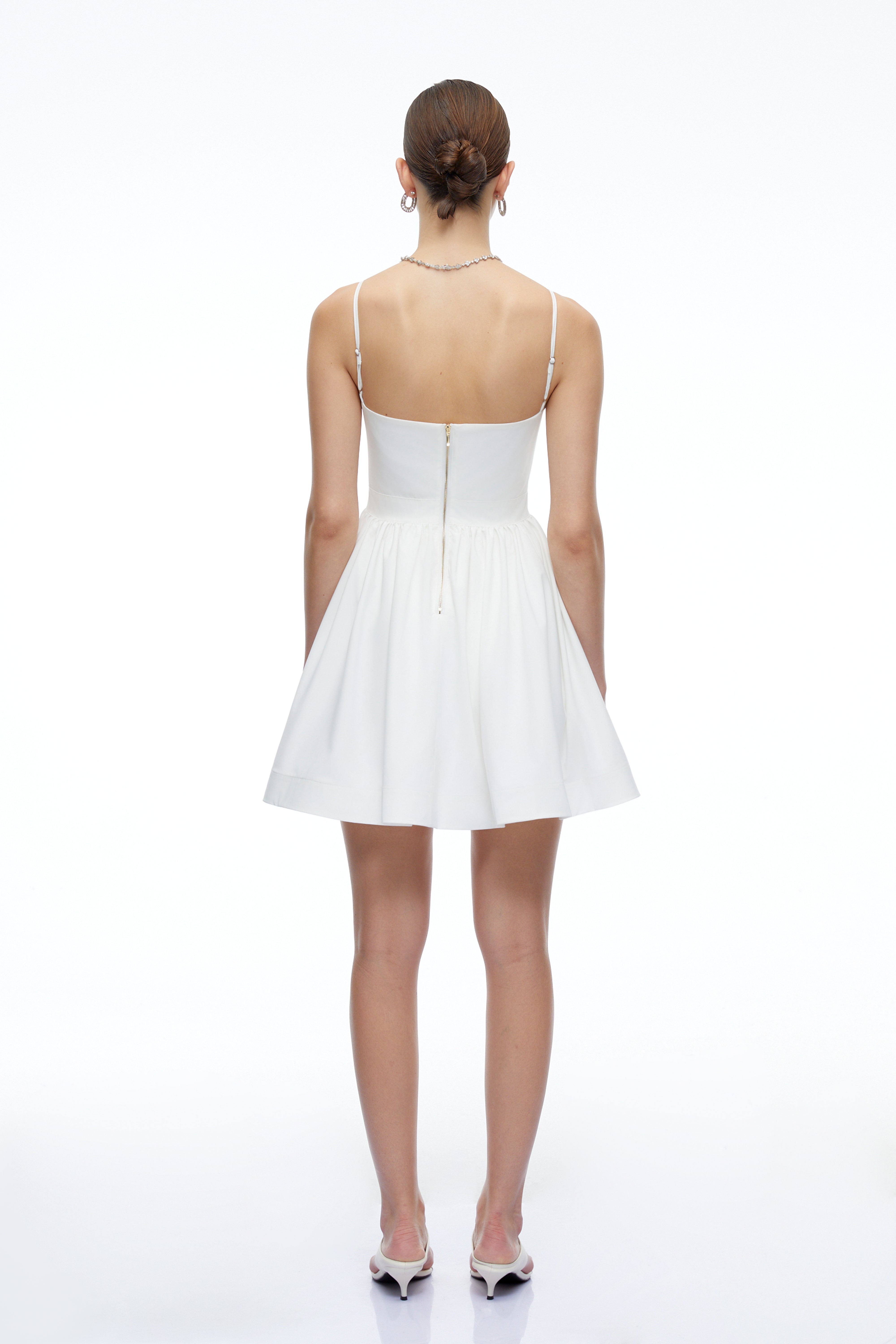 Xanthe White Floral Square Neck Mini Dress