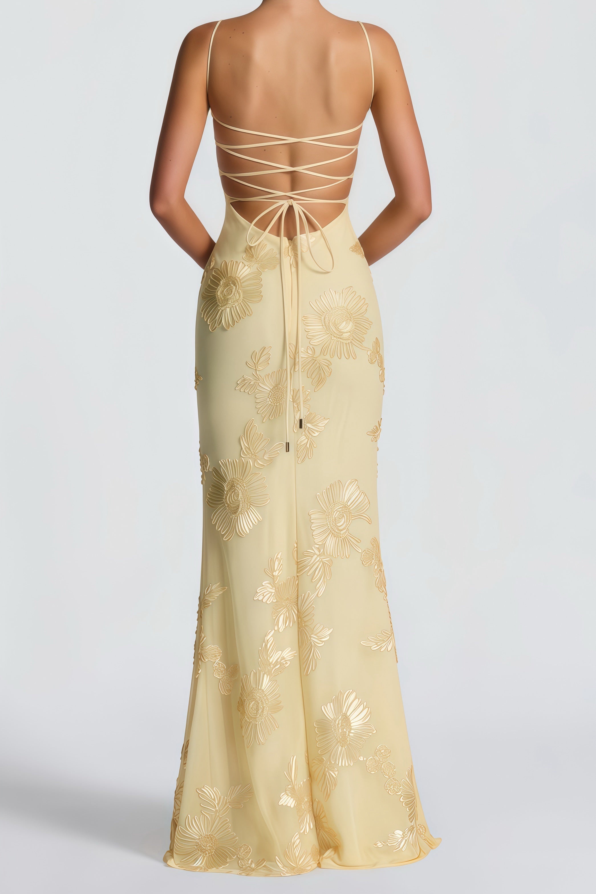 Floral Jacquard Corset Maxi Dress