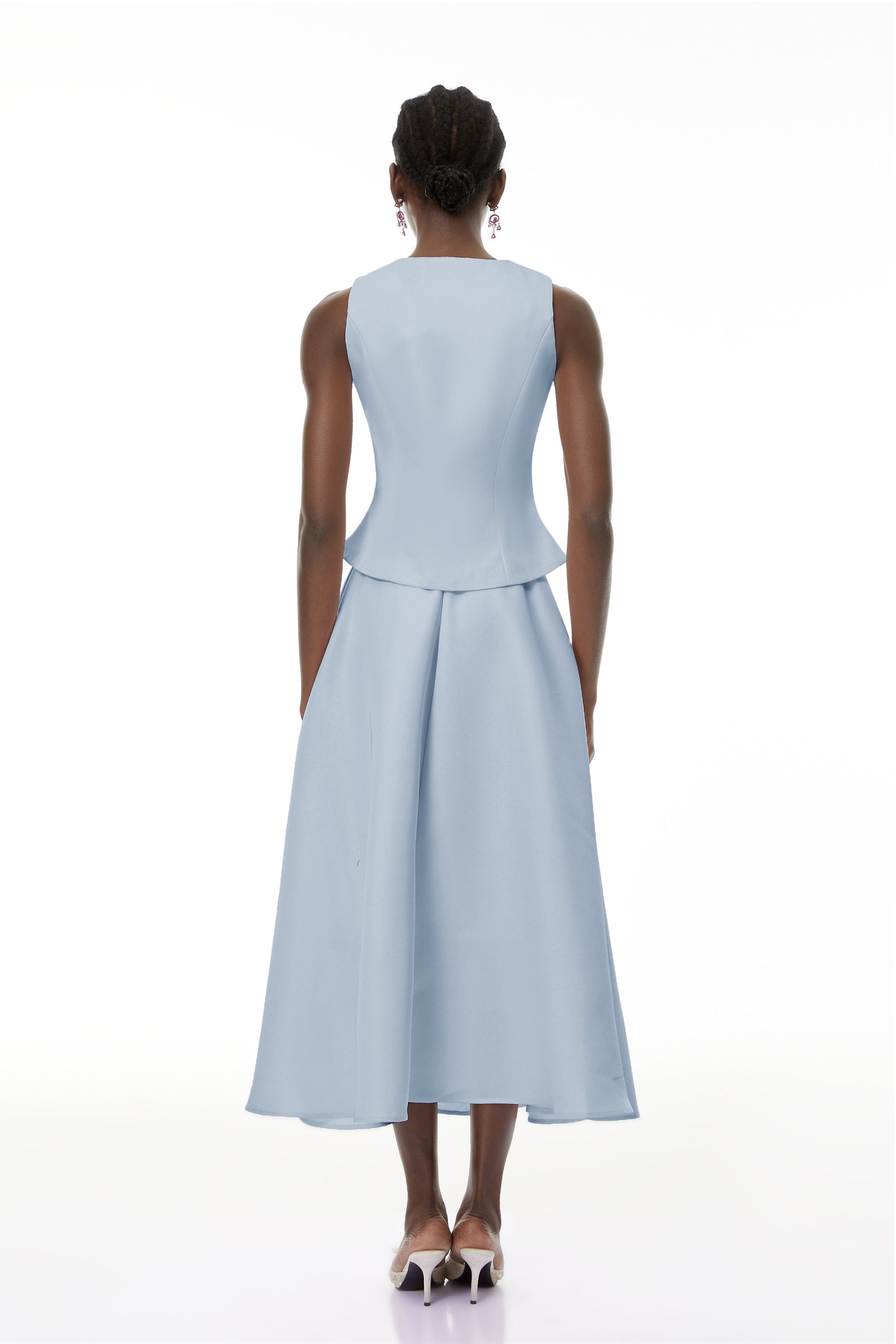 Wilhelmine Blue Embellished Top & Skirt Set (Final Sale-US Only)