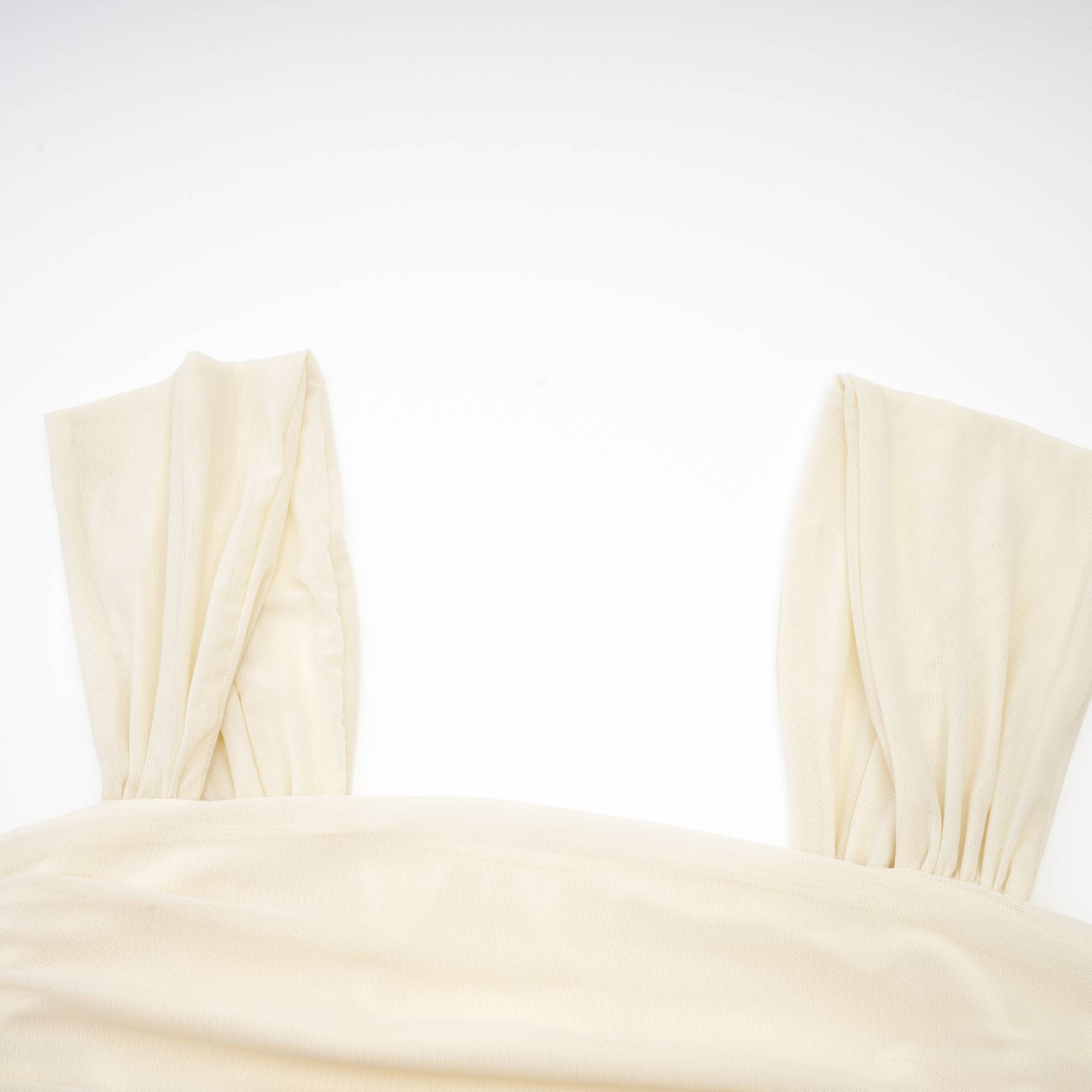 Giulia off-white mesh pleated midi dress (Final Sale-US Only)
