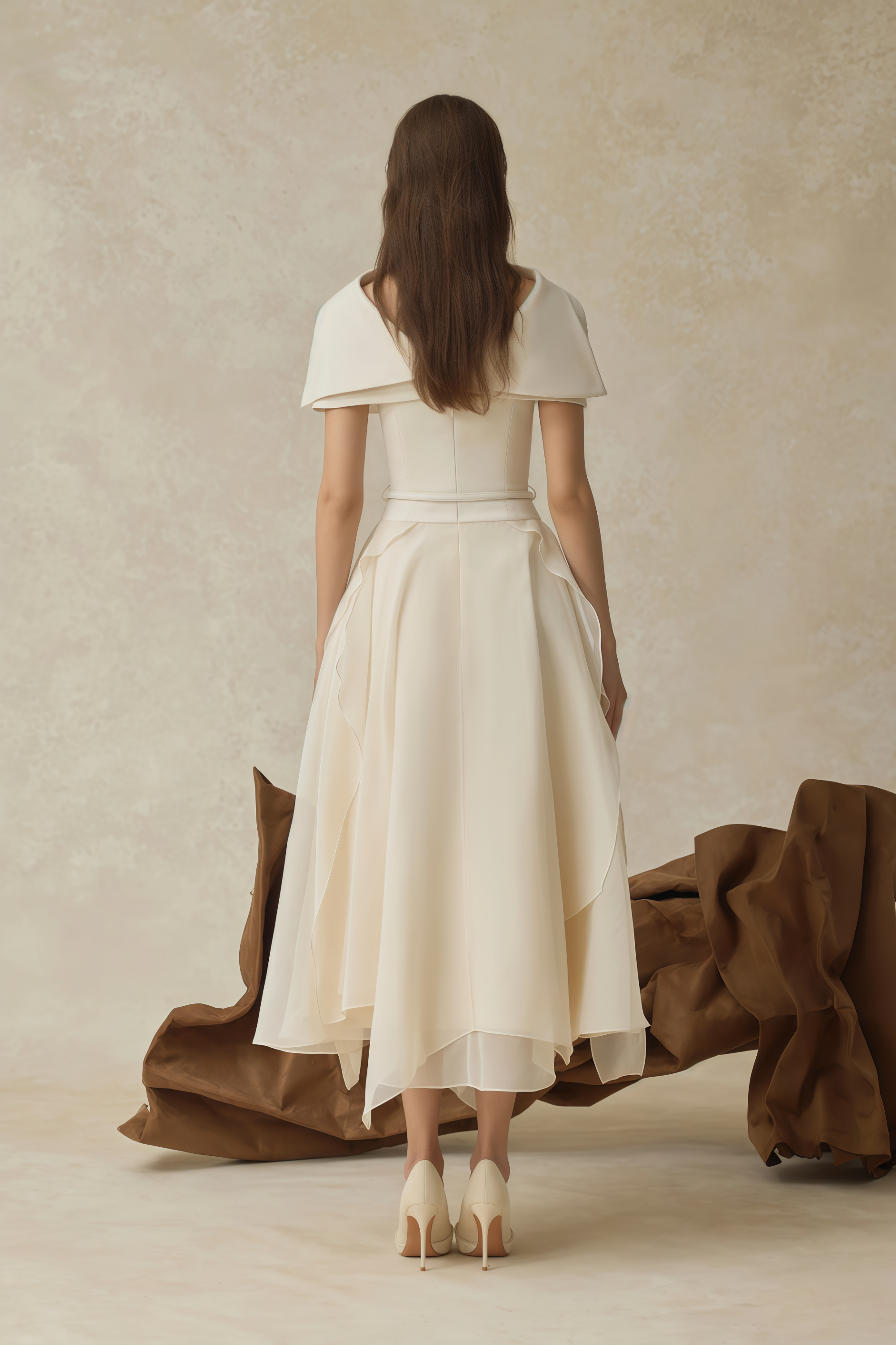 Asymmetrical Layered A-line Midi Dress