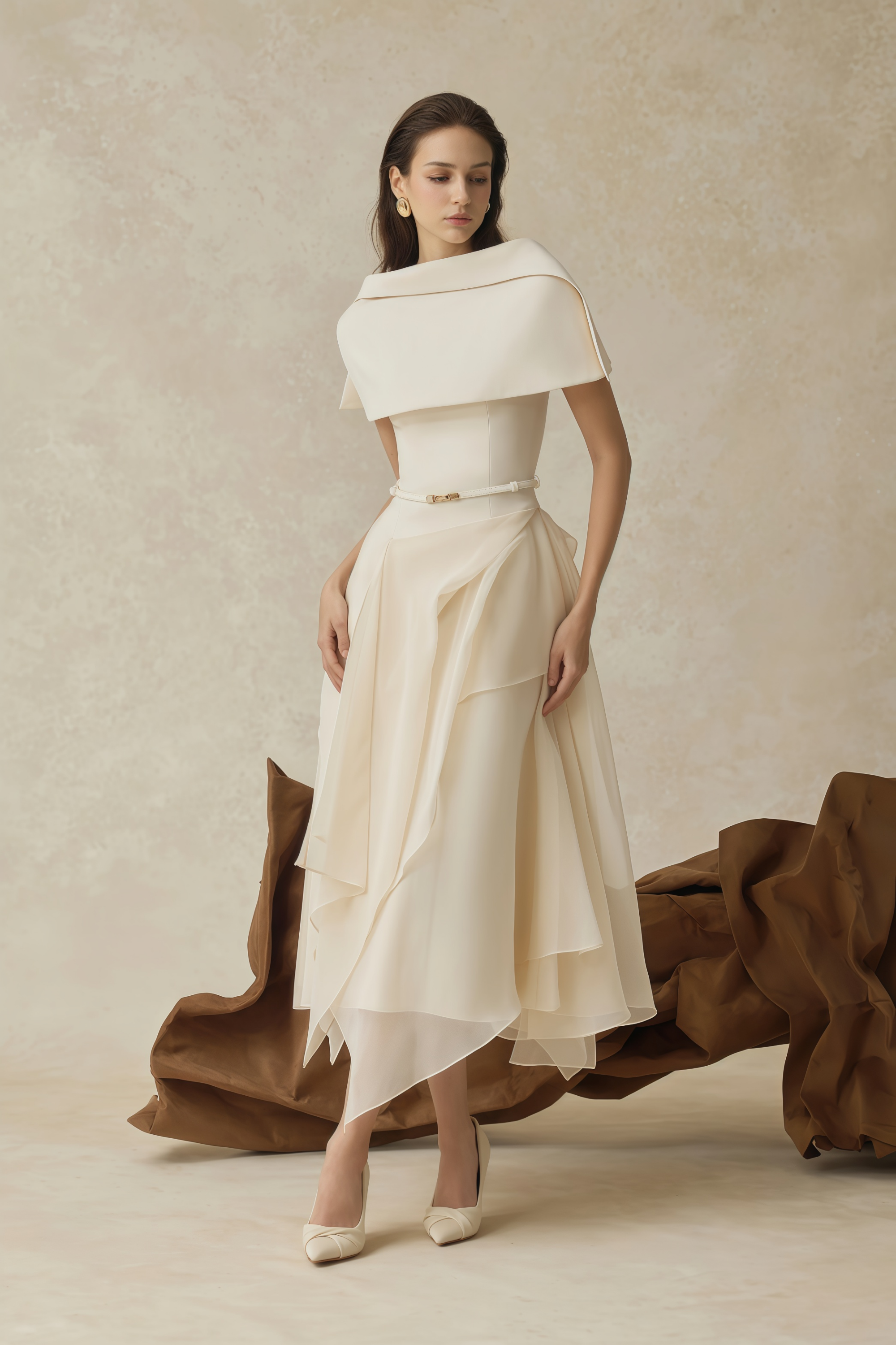 Asymmetrical Layered A-line Midi Dress