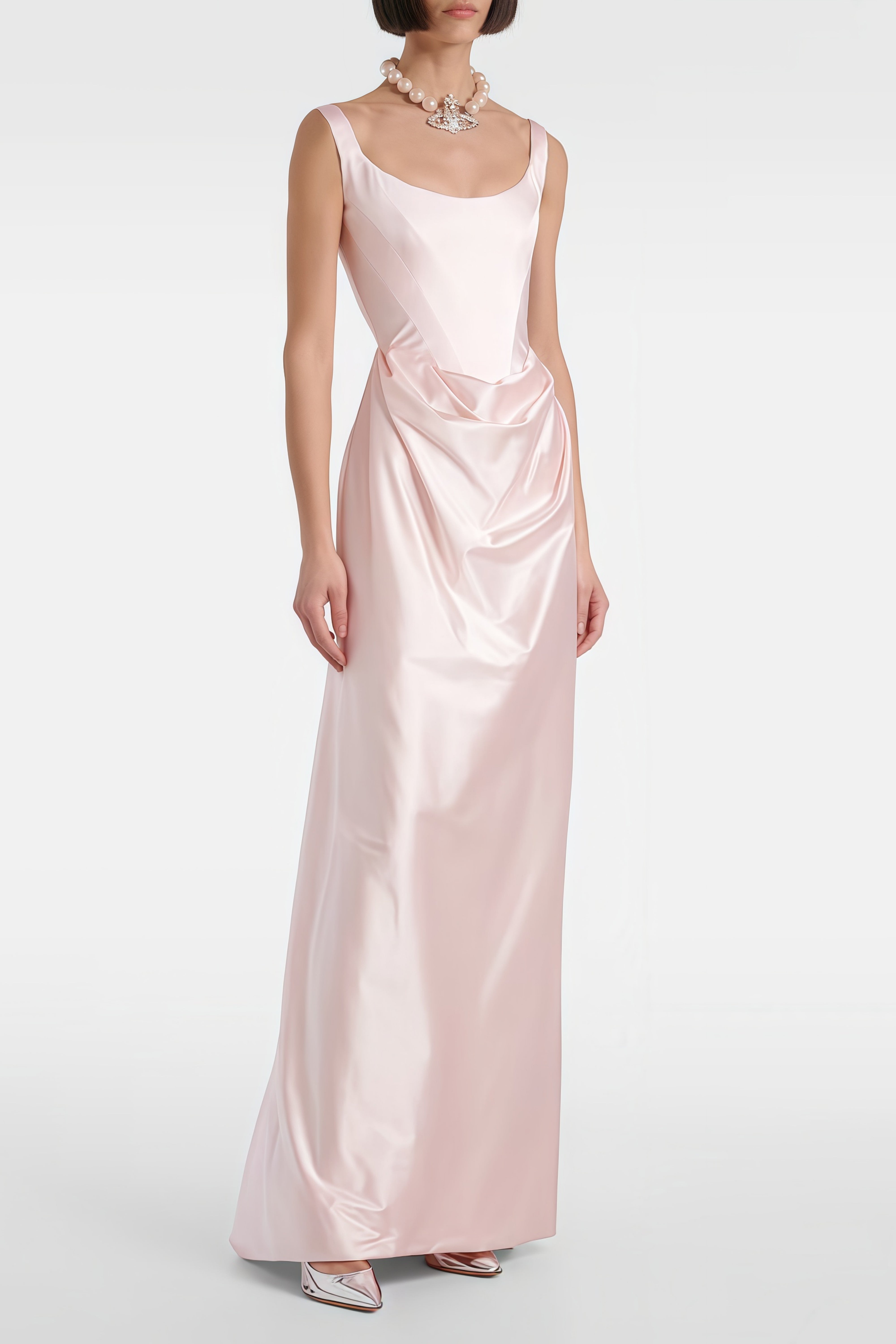 Satin Square Neck Maxi Dress