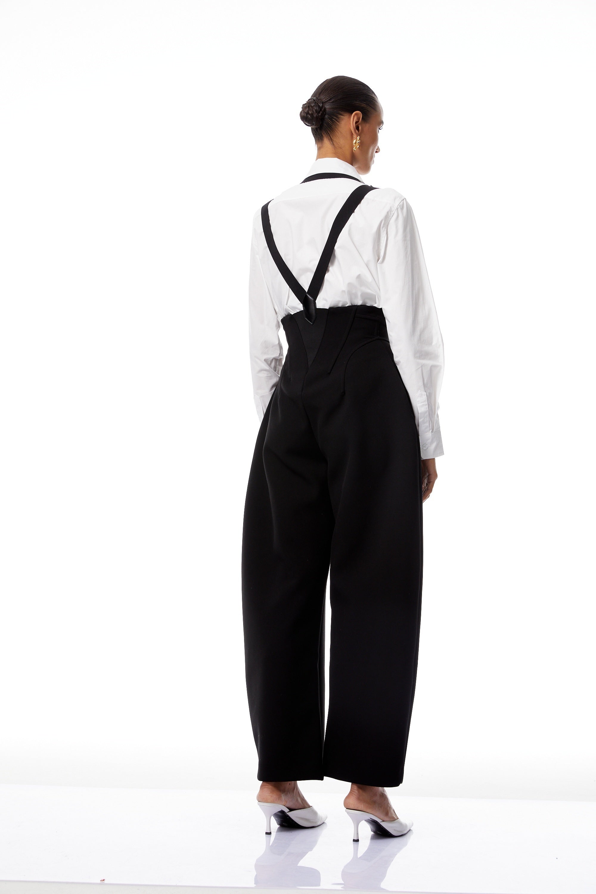 Salopette à corset et jambes larges Ivona Black (Vente définitive - États-Unis uniquement)