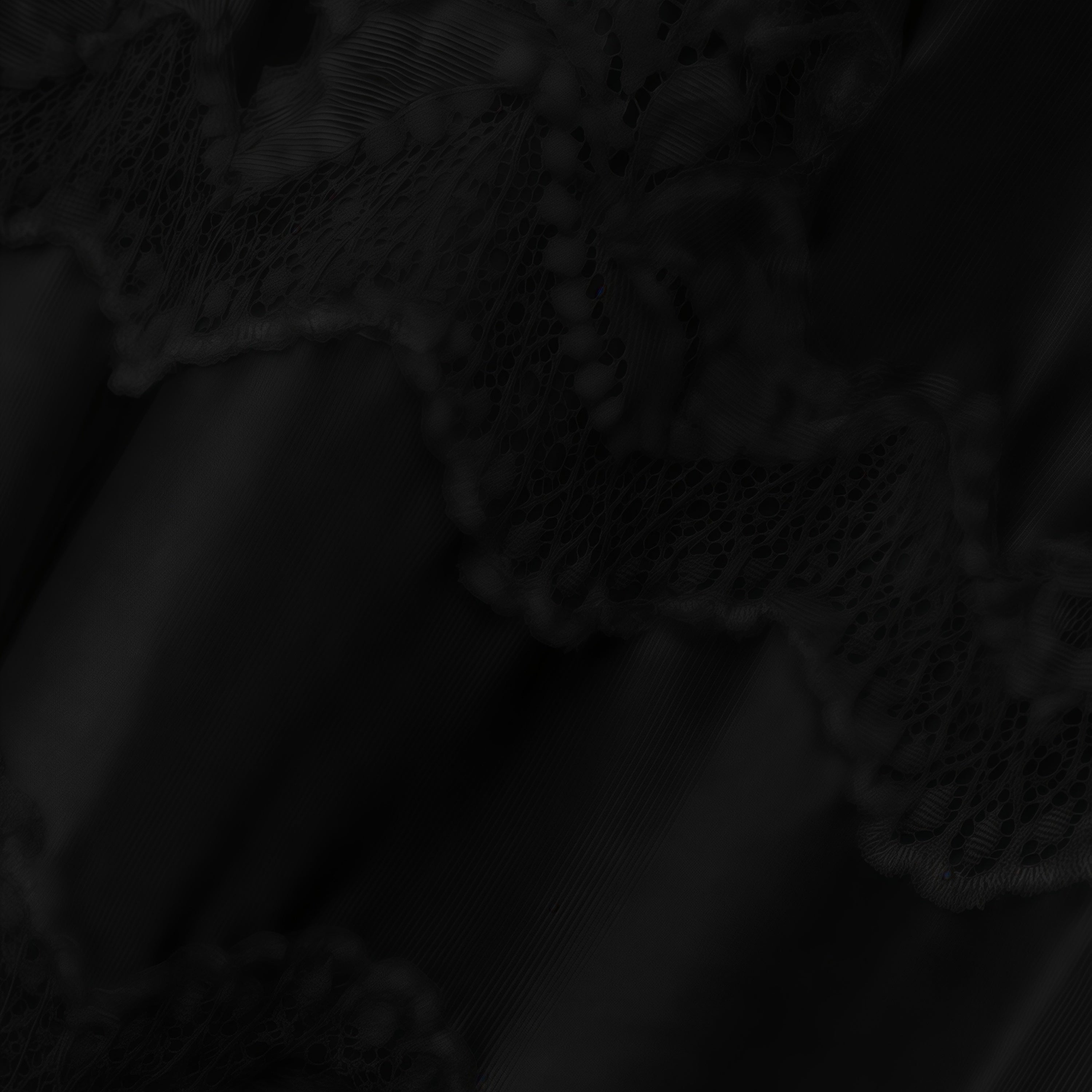 Lace-trimmed Maxi Dress in Black