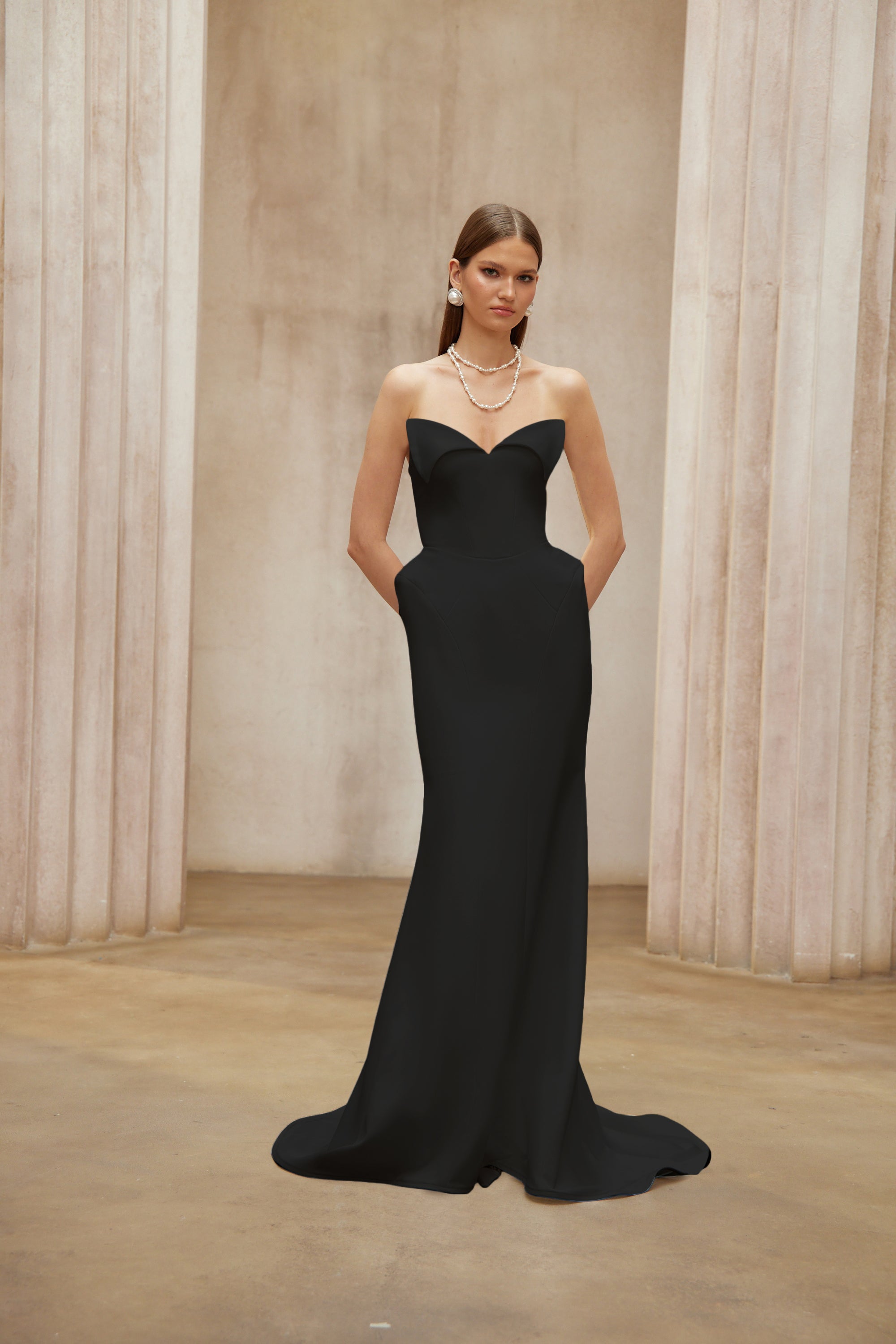 Alba Black Barrel Waist Corset Maxi Dress (Final Sale)
