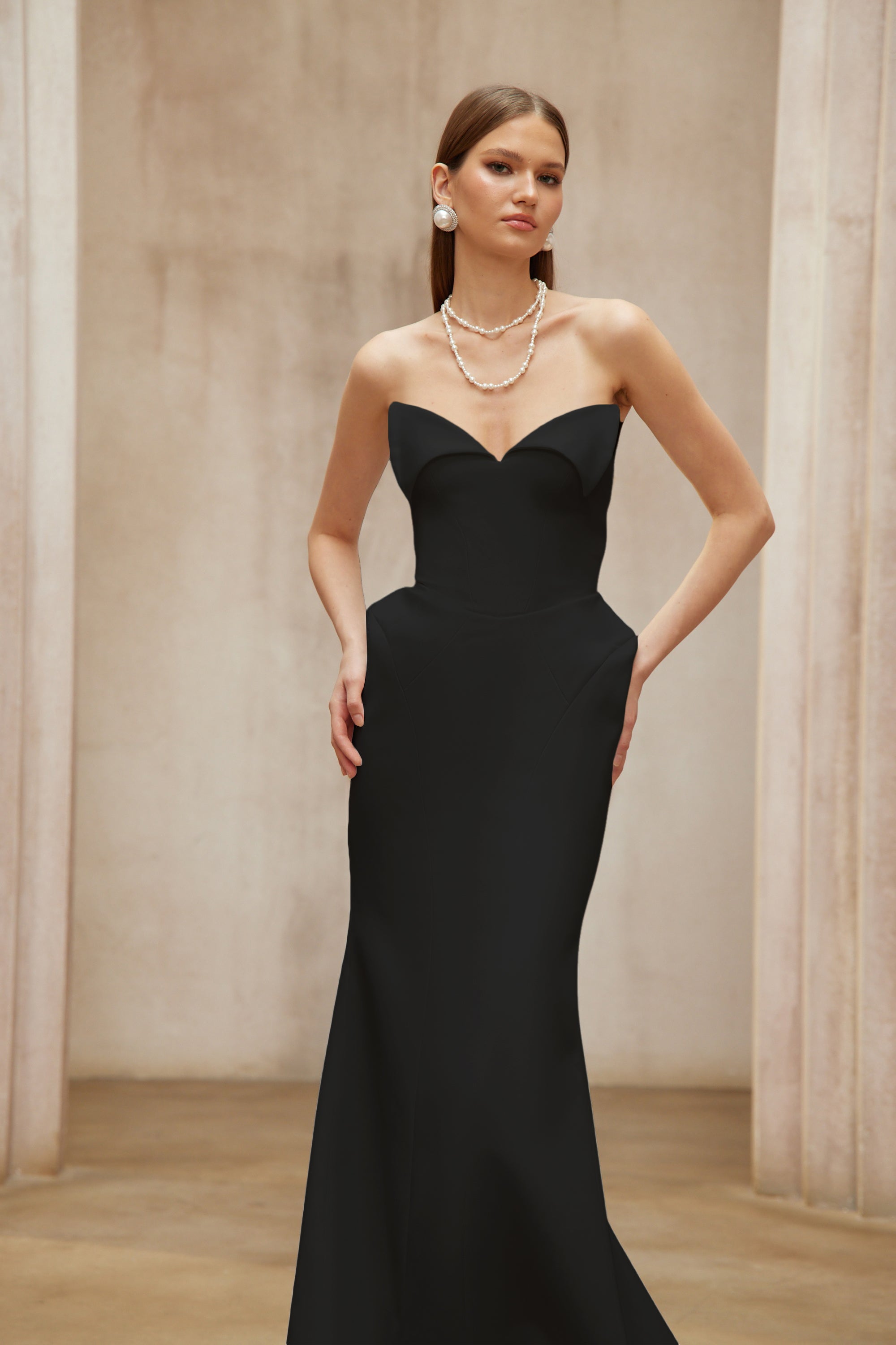Alba Black Barrel Waist Corset Maxi Dress (Final Sale)