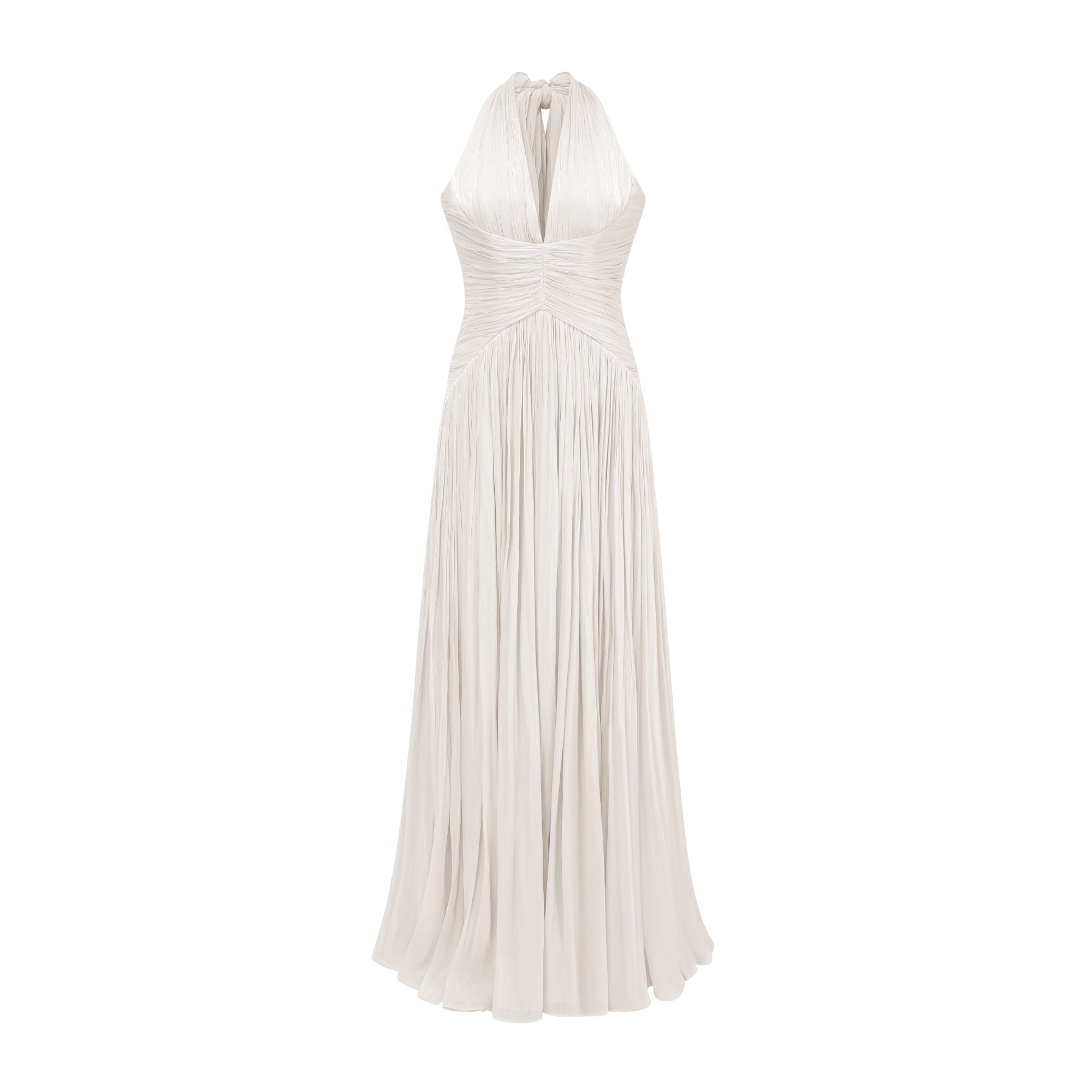 Térébenthine White Glossy Gathered Maxi Dress (Final Sale)