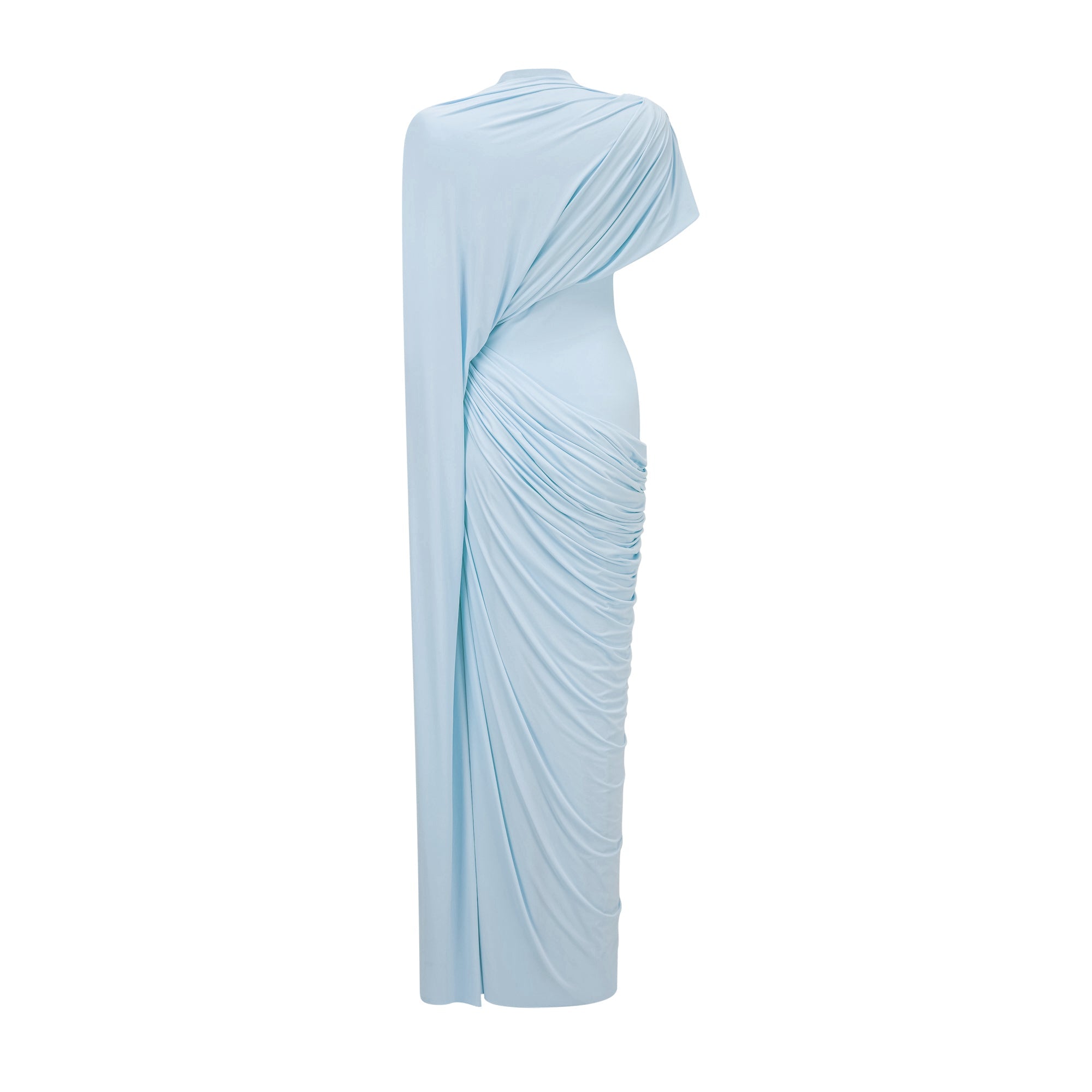 Fenella Blue Asymmetrical Draped Cape & Dress Matching Set (Final Sale-US Only)