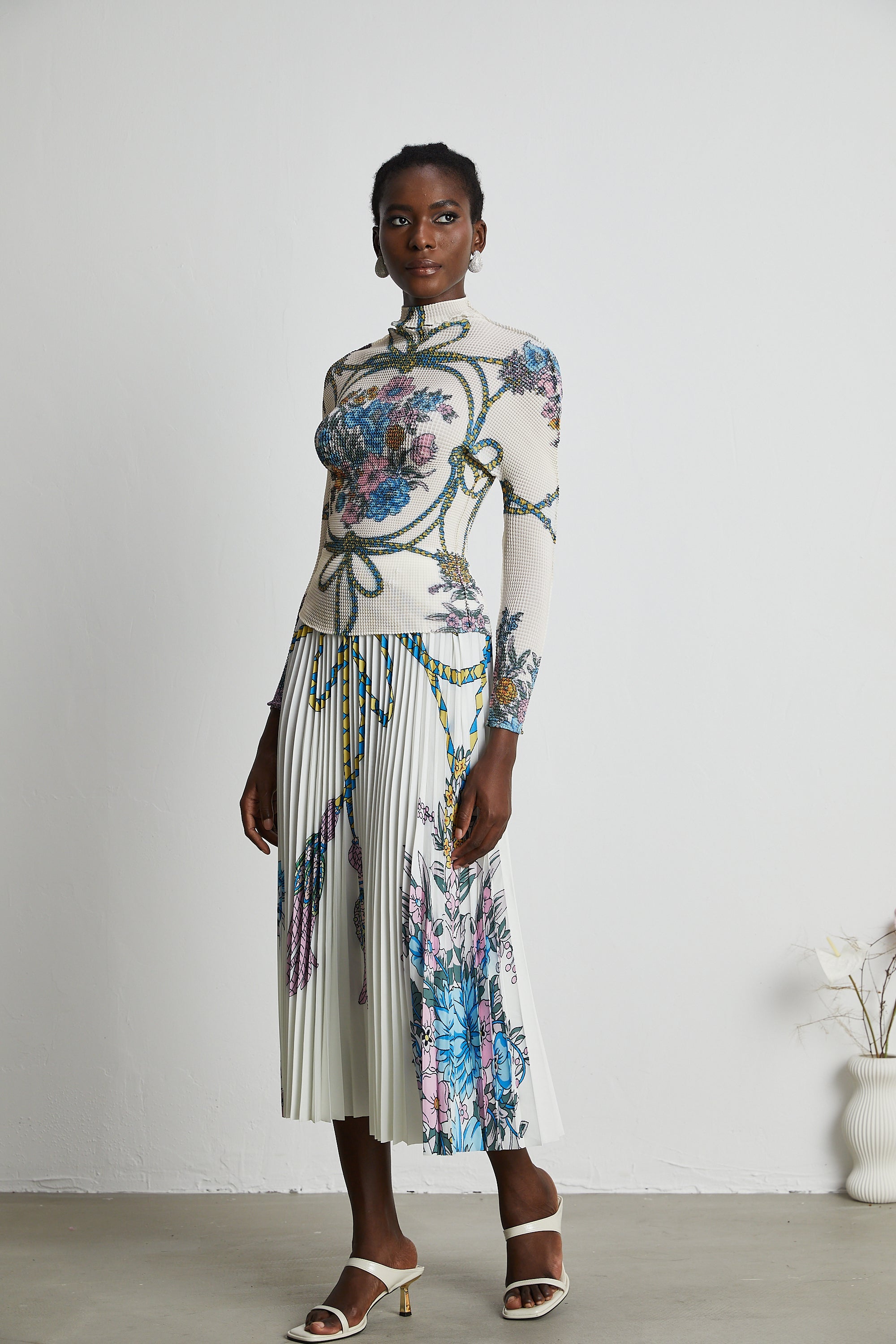 Huguette pattern-print top & skirt matching set (Final Sale-US Only)