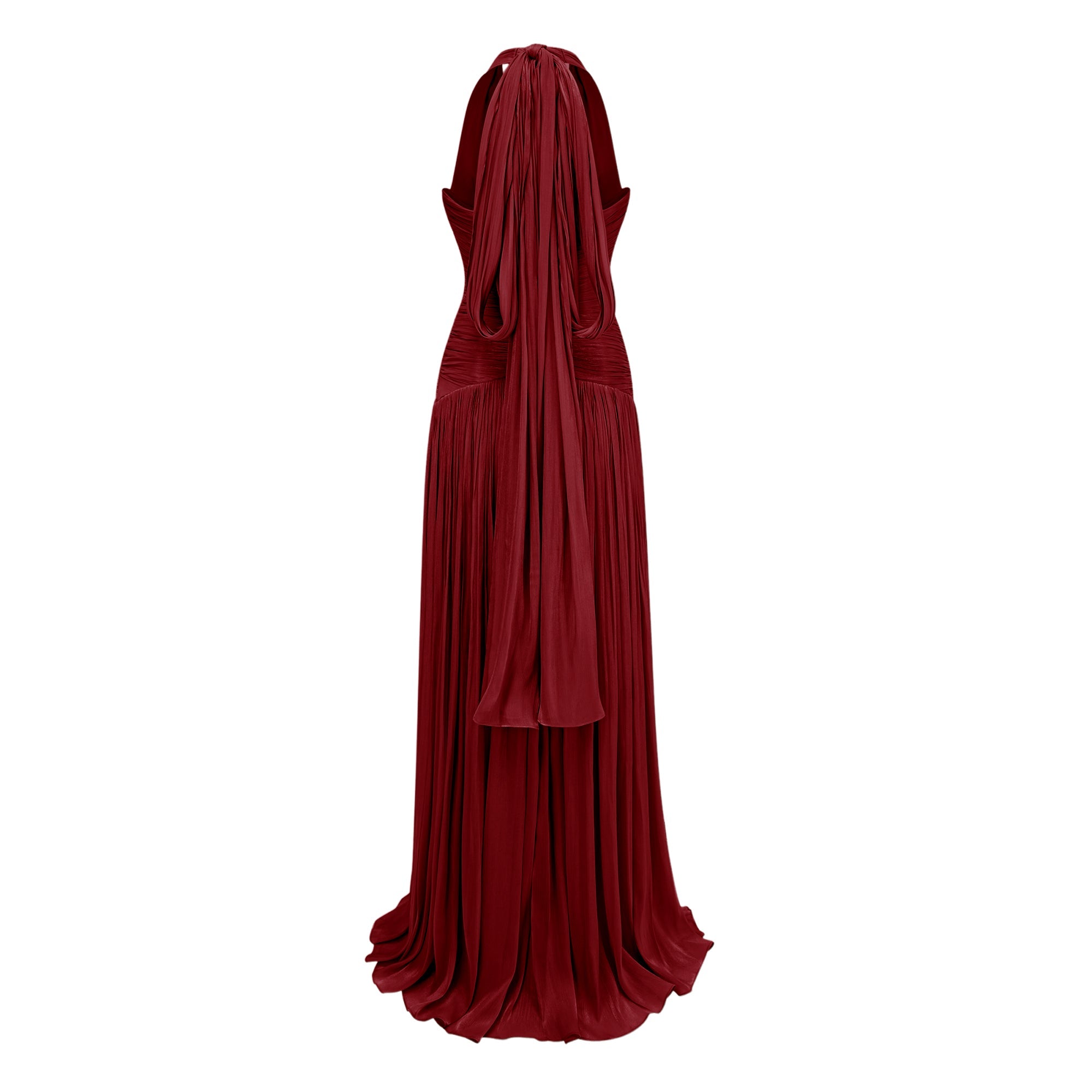 Robe longue froncée Uranie Red
