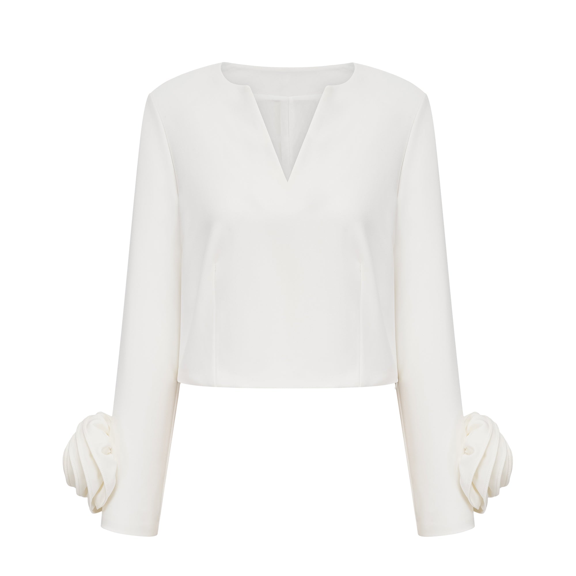 Hilaire white 3d-petal top & skirt matching set (Final Sale)