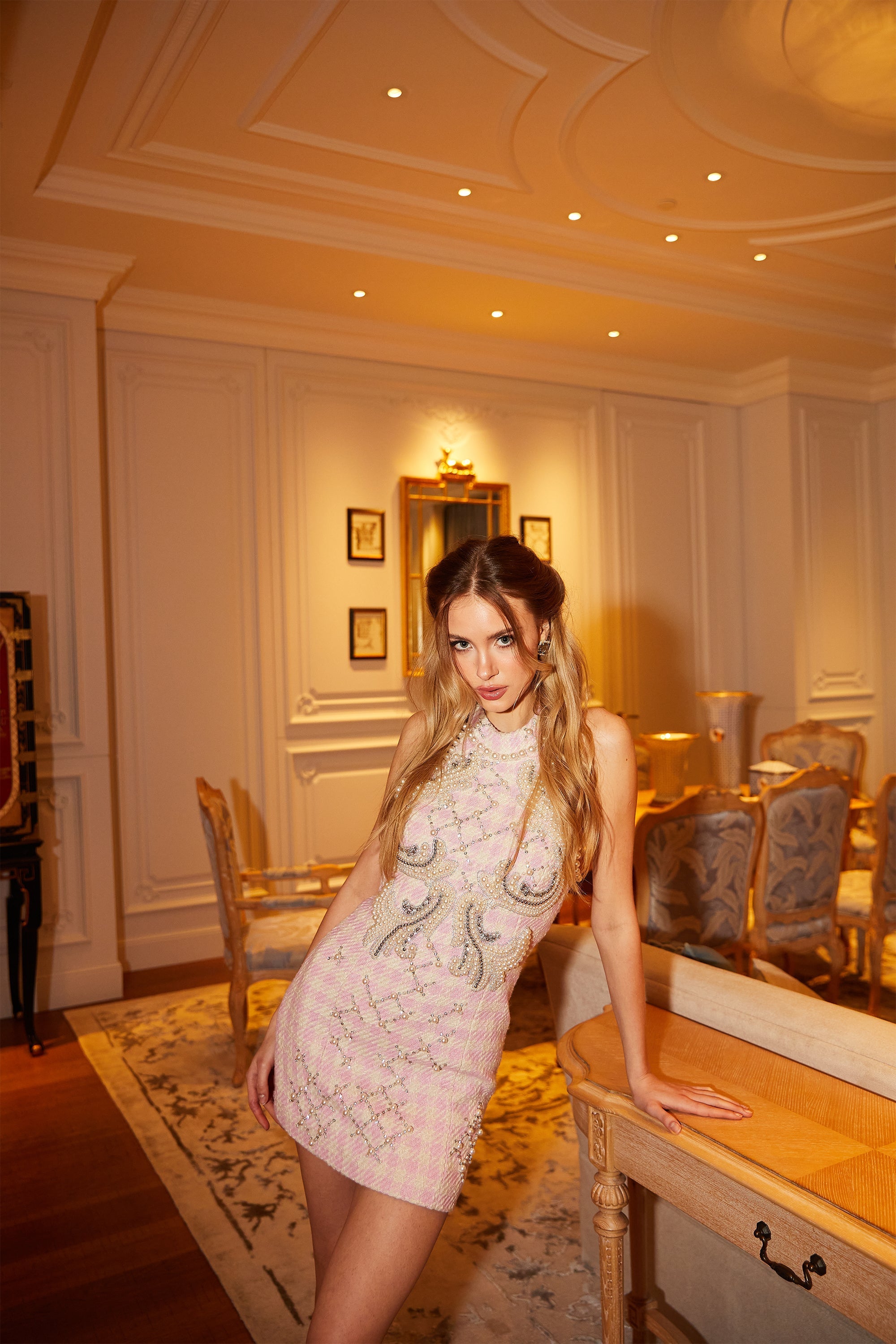 Capucine pearl-embellished mini dress (Final Sale)