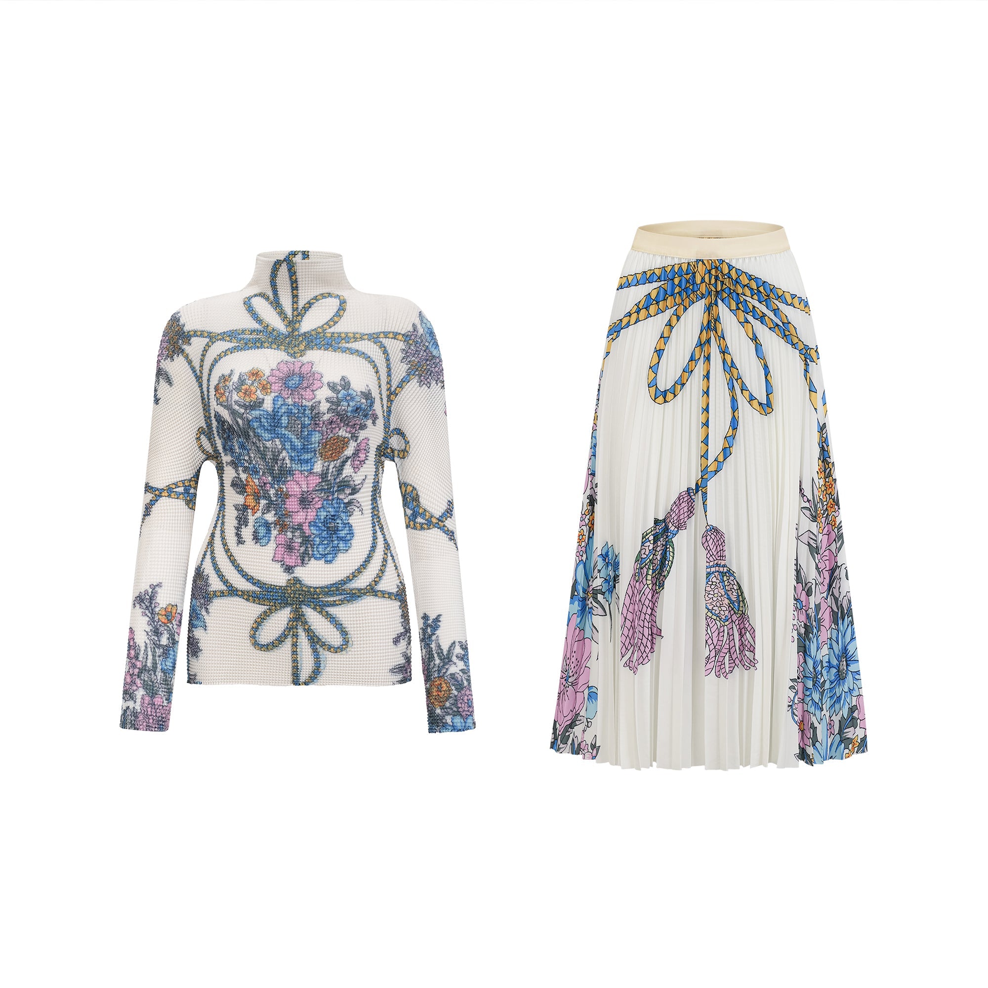 Huguette pattern-print top & skirt matching set (Final Sale)