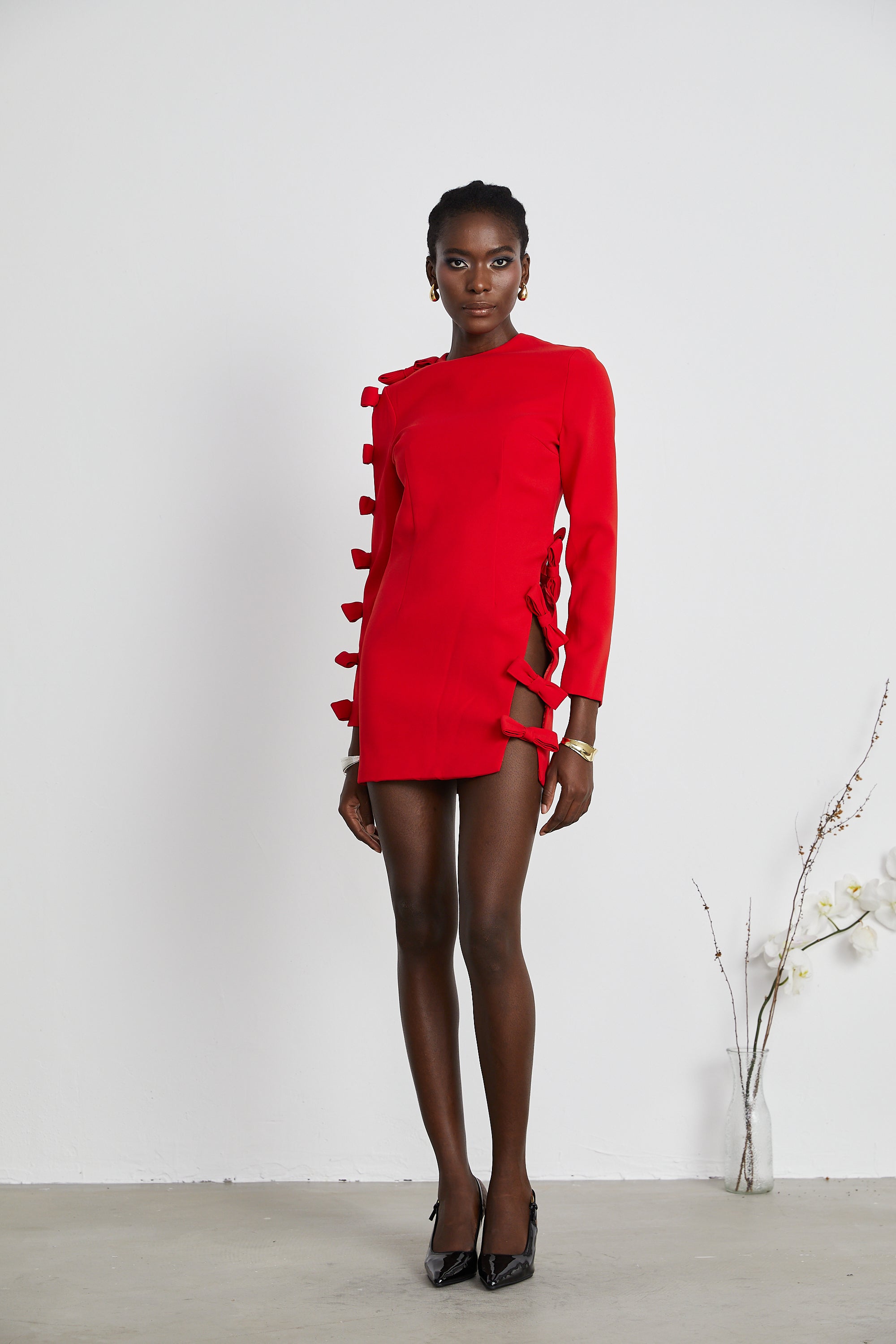 Sasha bow-detail cut-out dress (Final Sale-US Only)
