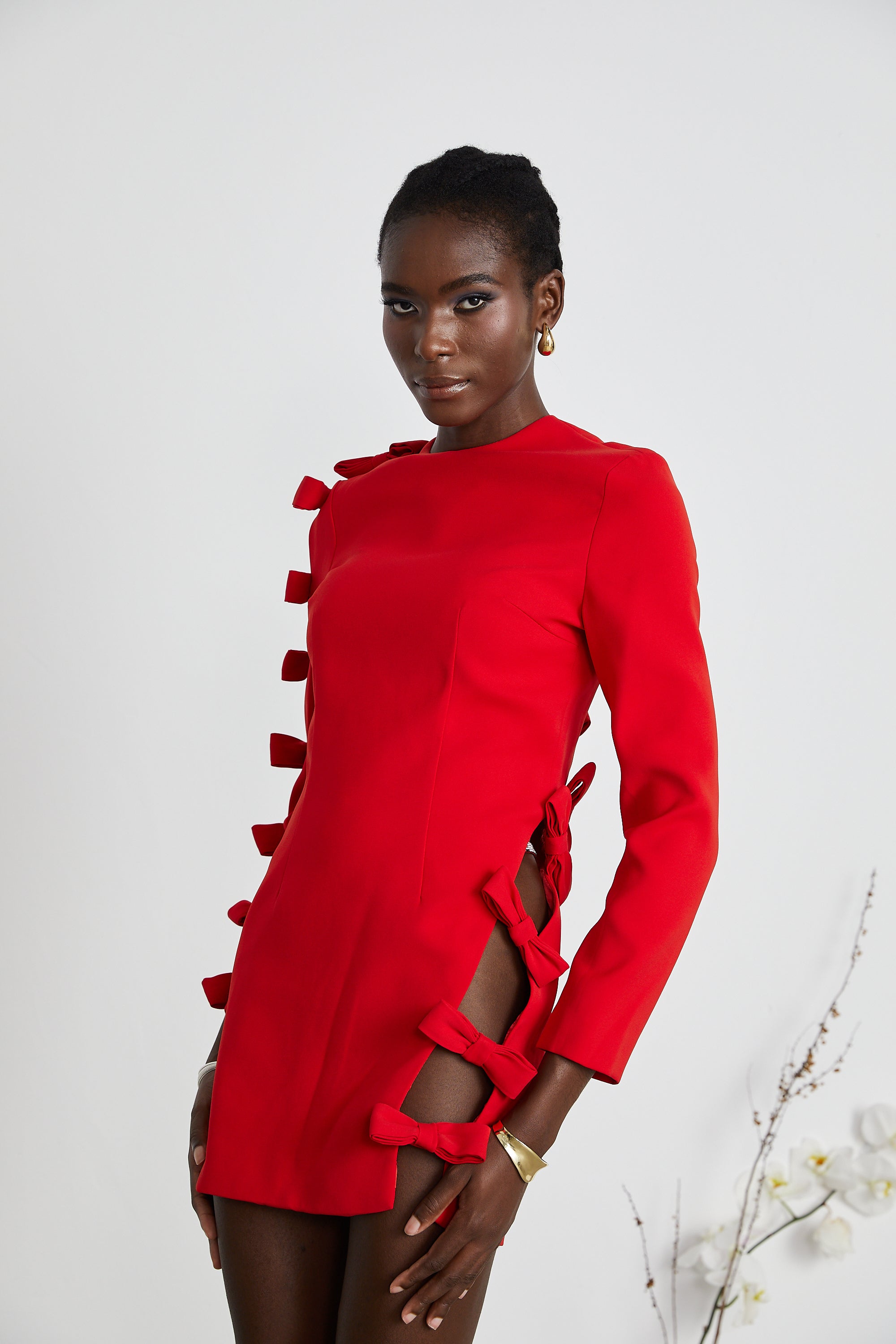 Sasha bow-detail cut-out dress (Final Sale-US Only)