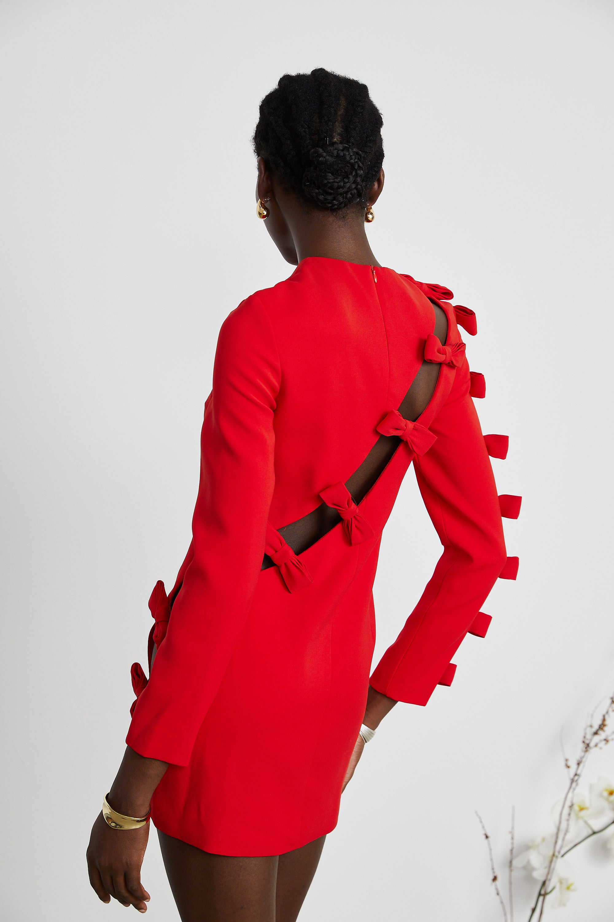 Sasha bow-detail cut-out dress (Final Sale-US Only)