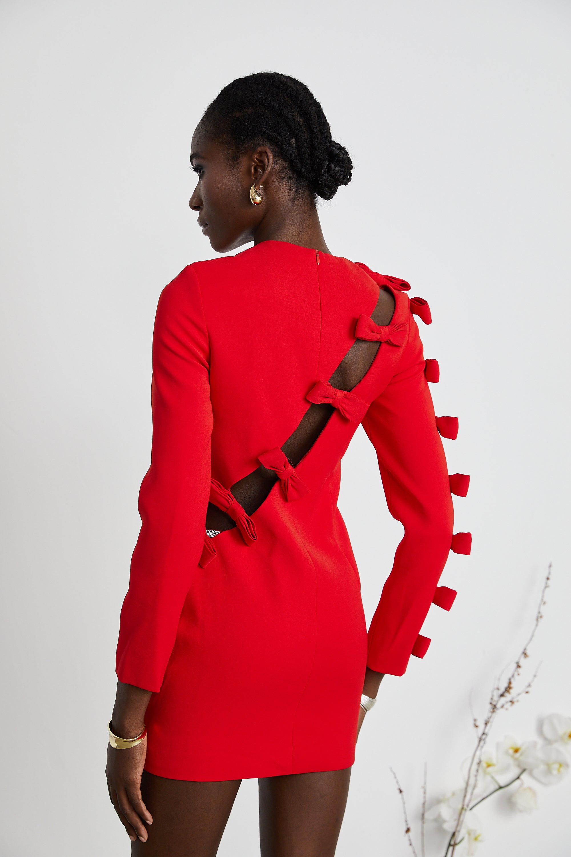 Sasha bow-detail cut-out dress (Final Sale-US Only)